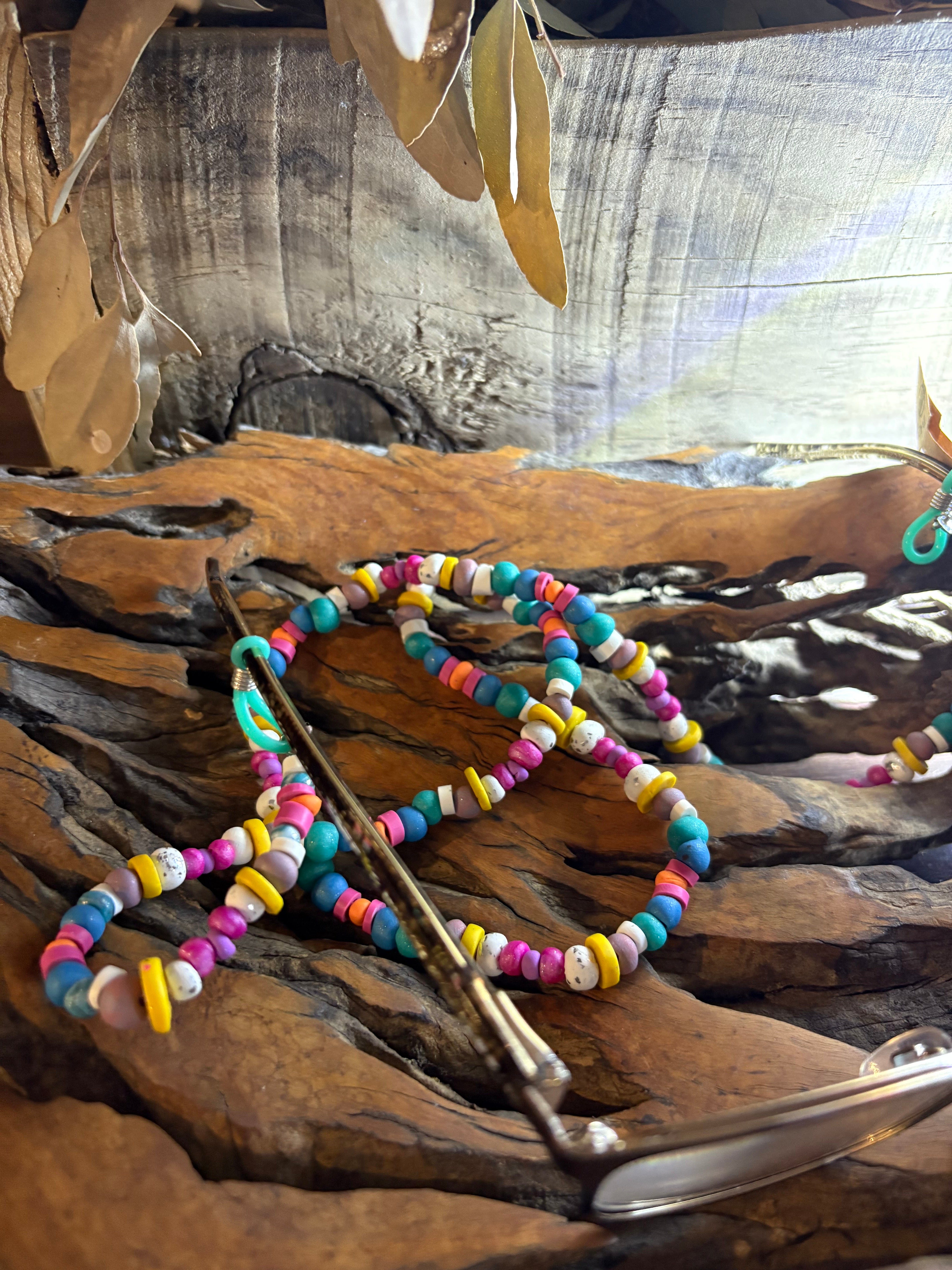 Reading glasses chain | Hand Rolled Beaded Reading Glasses Chain