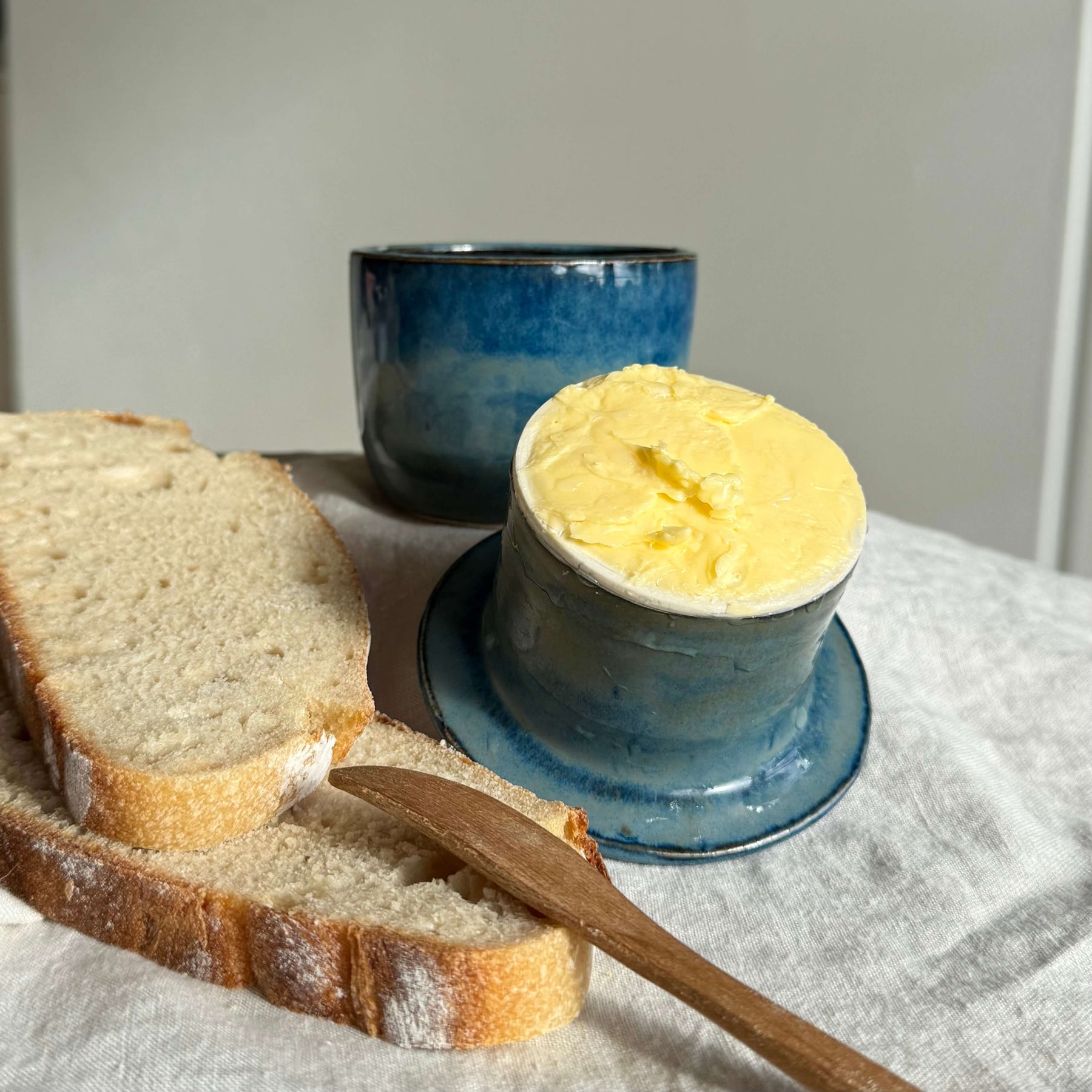 French Butter Keeper with Wooden Knife | Wheel Thrown Ceramic