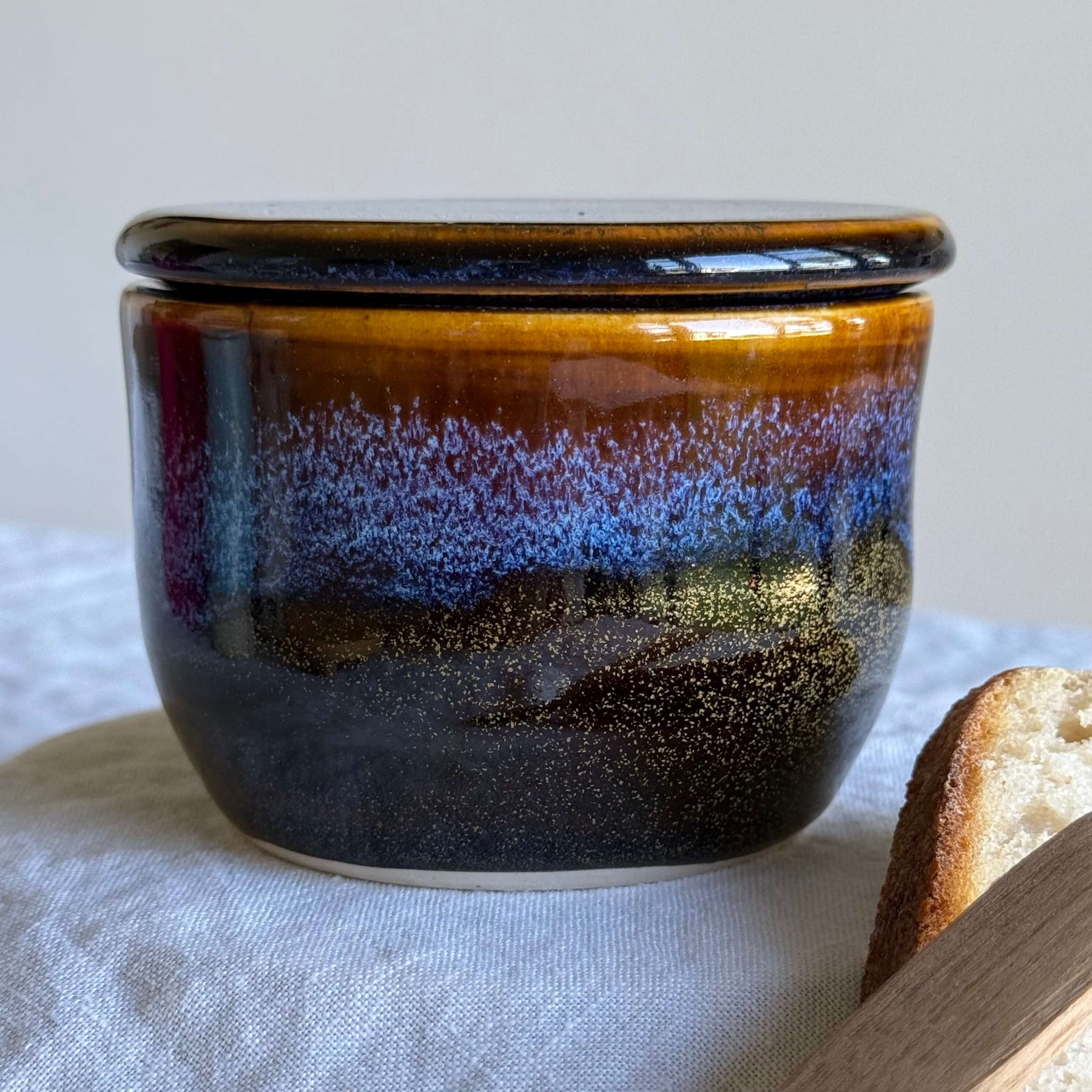 French Butter Keeper with Wooden Knife | Wheel Thrown Ceramic