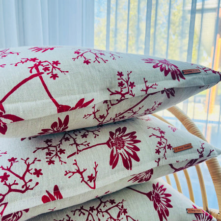 Margareta Linen Screen Printed Cushions For Your Home 50x50cm