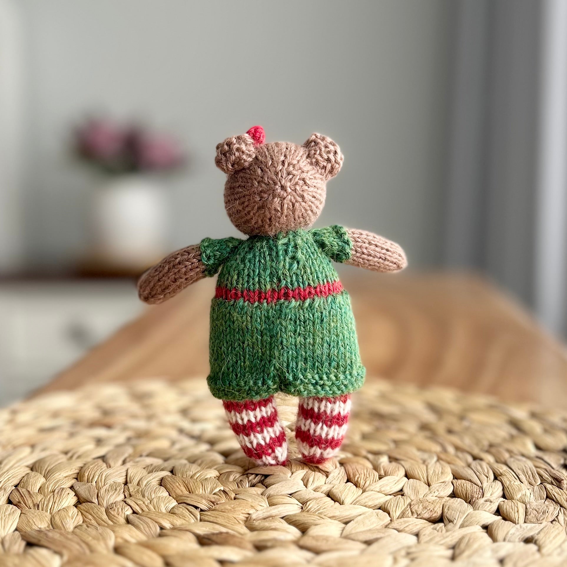 Christmas Bear | Hand Knitted | Timeless Treasure | Alpaca Yarn | 14cm | Ready to Ship