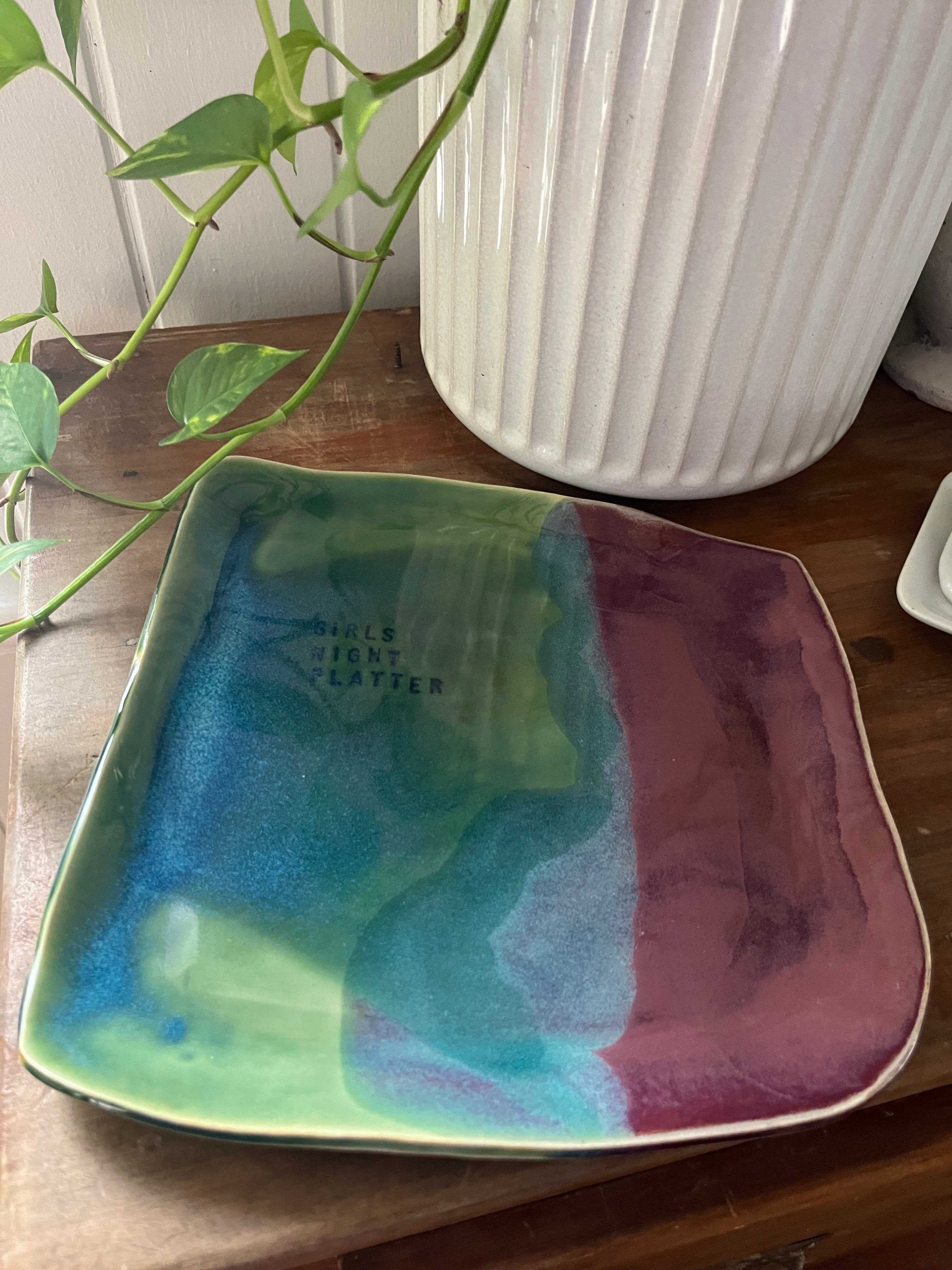 Pottery Girl's Night Platter - Square