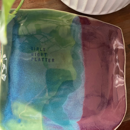 Pottery Girl's Night Platter - Square