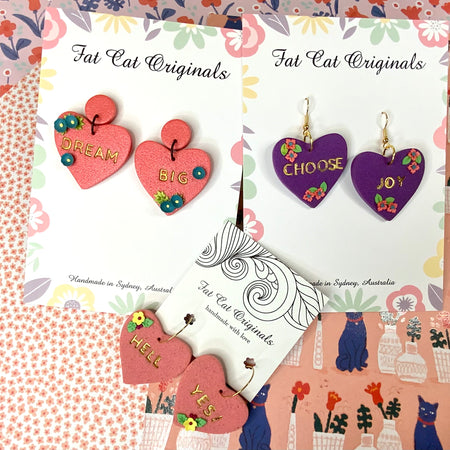 Affirmation Heart Earrings