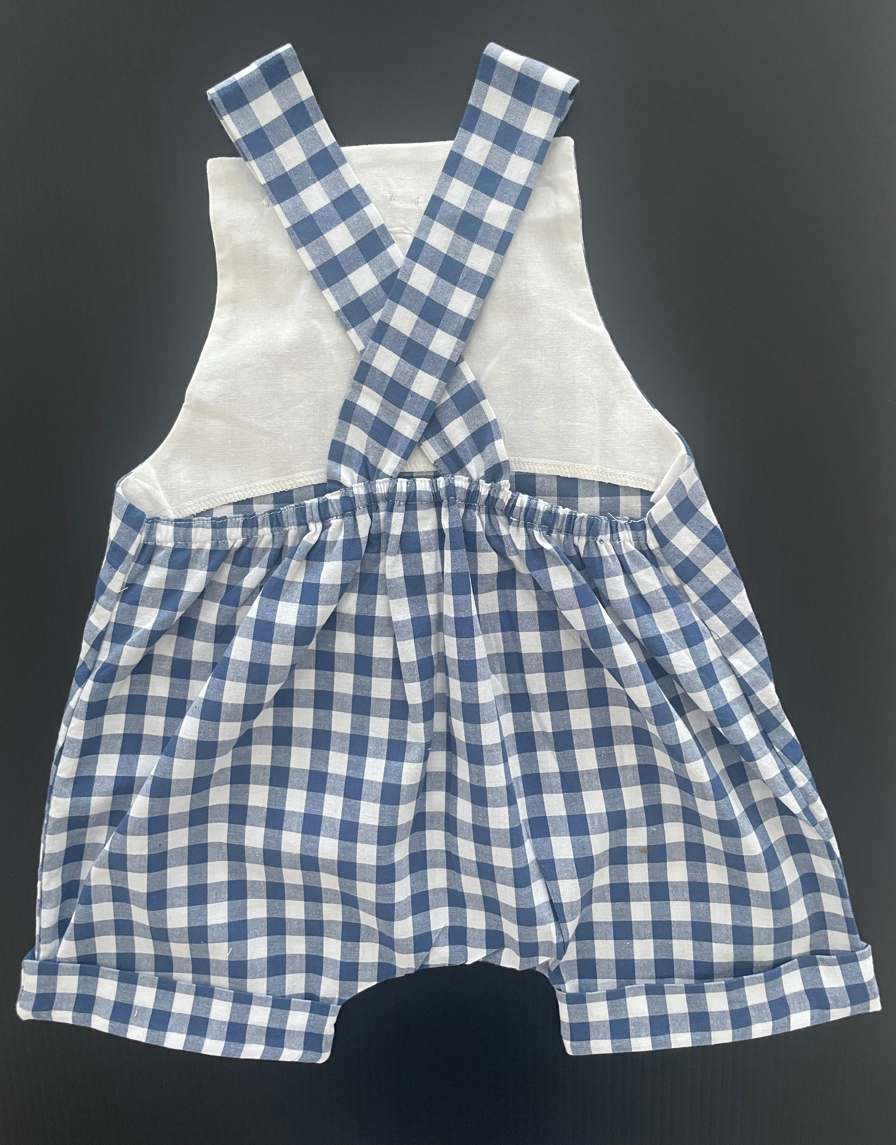 Gingham Daisy Overalls/Rompers