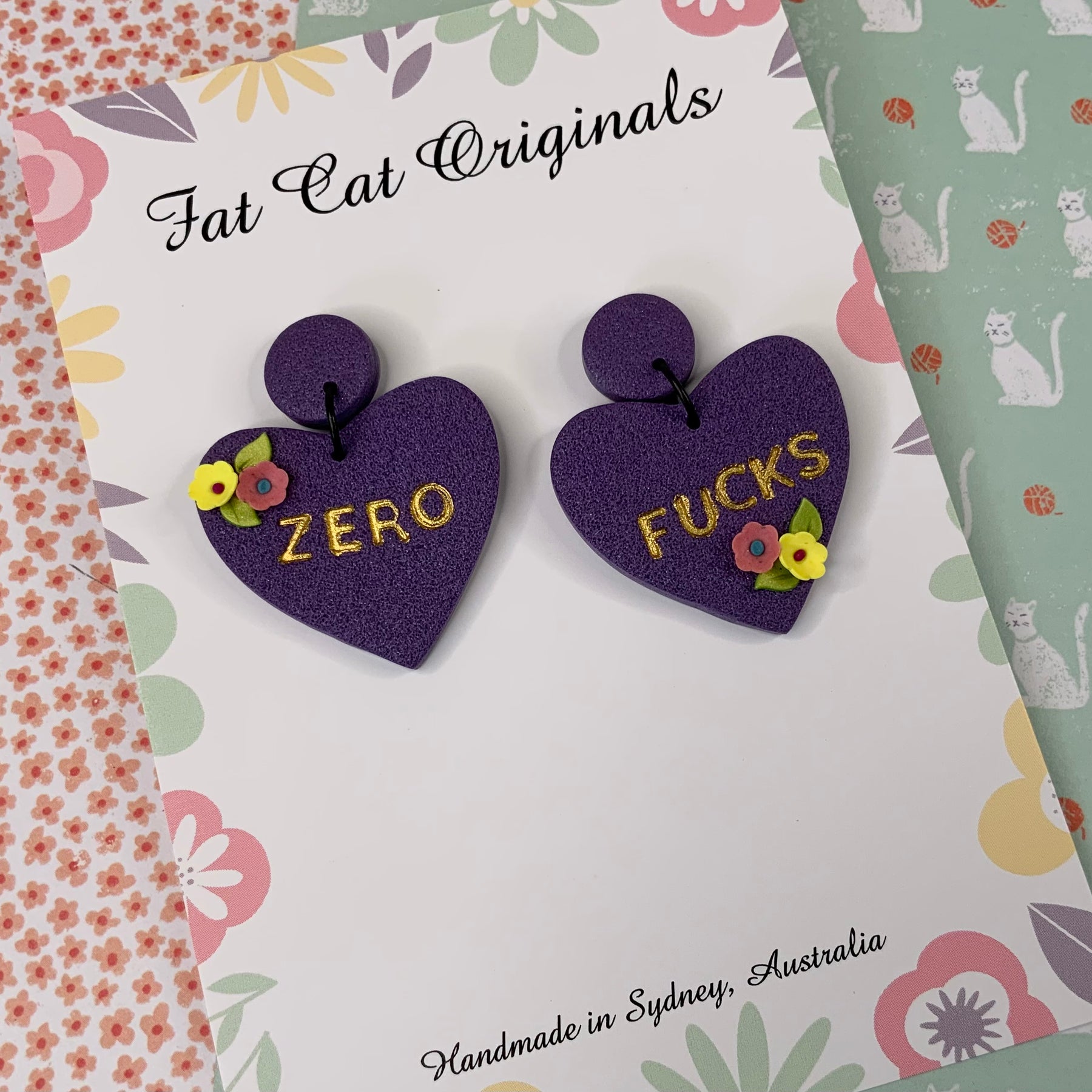 Spicy Affirmation Heart Earrings