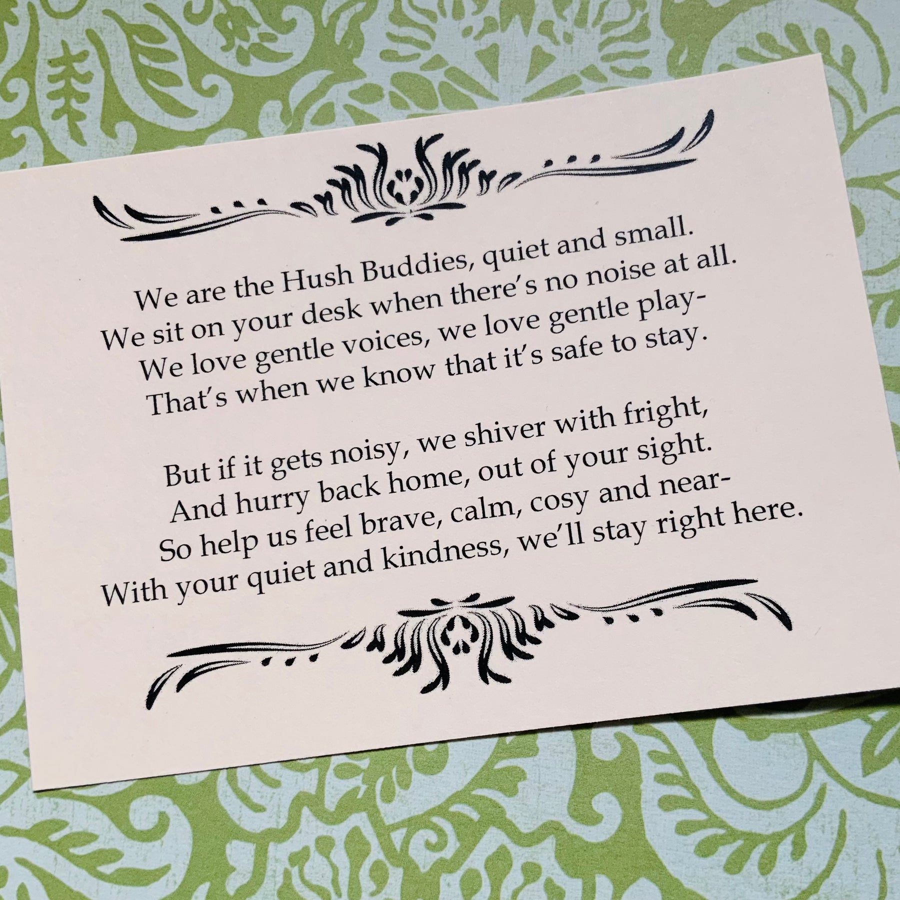 The HUSH BUDDIES: Classroom Teaching Aid (H/B2)