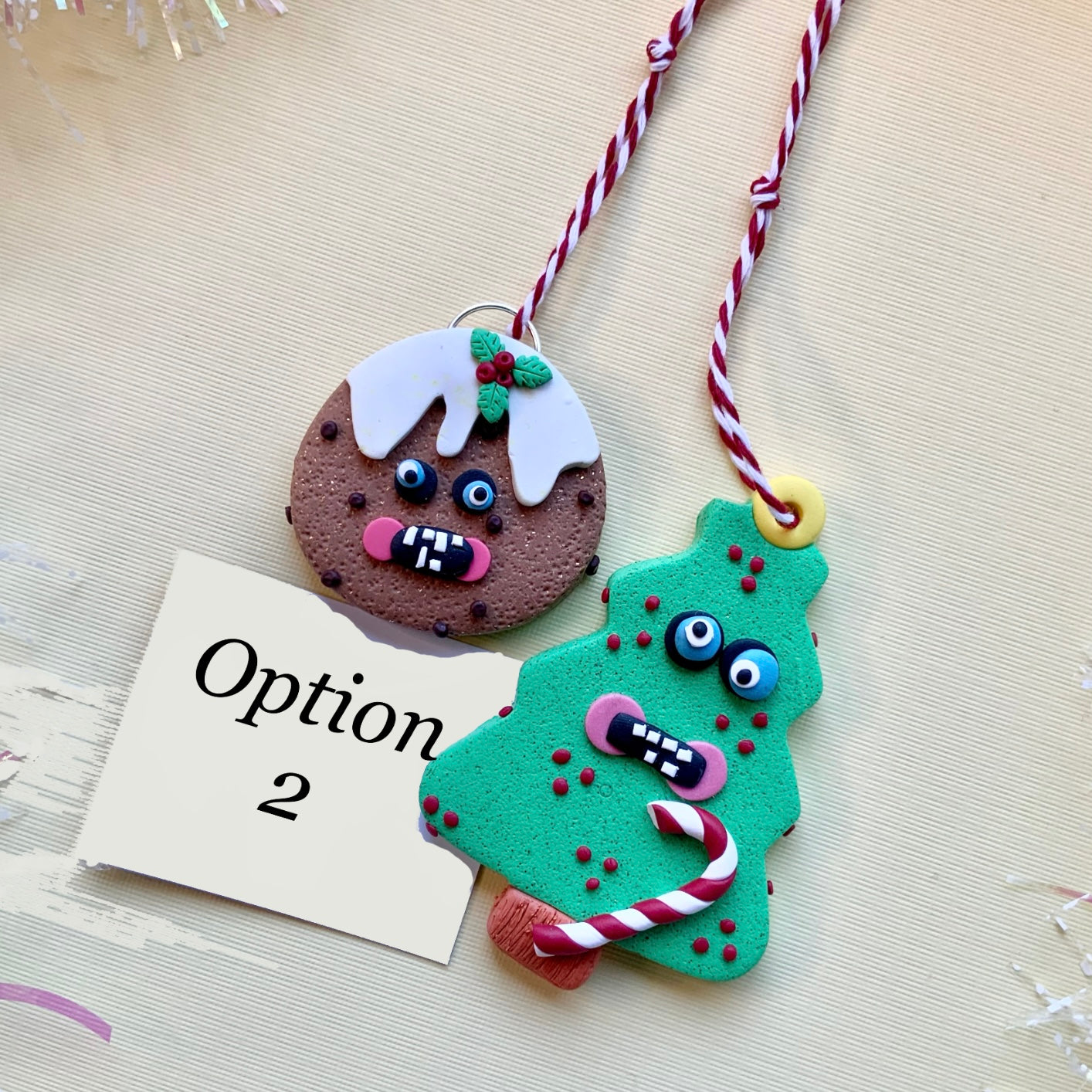 Handmade Christmas Decorations: The Christmas Creeps (Set of 2)