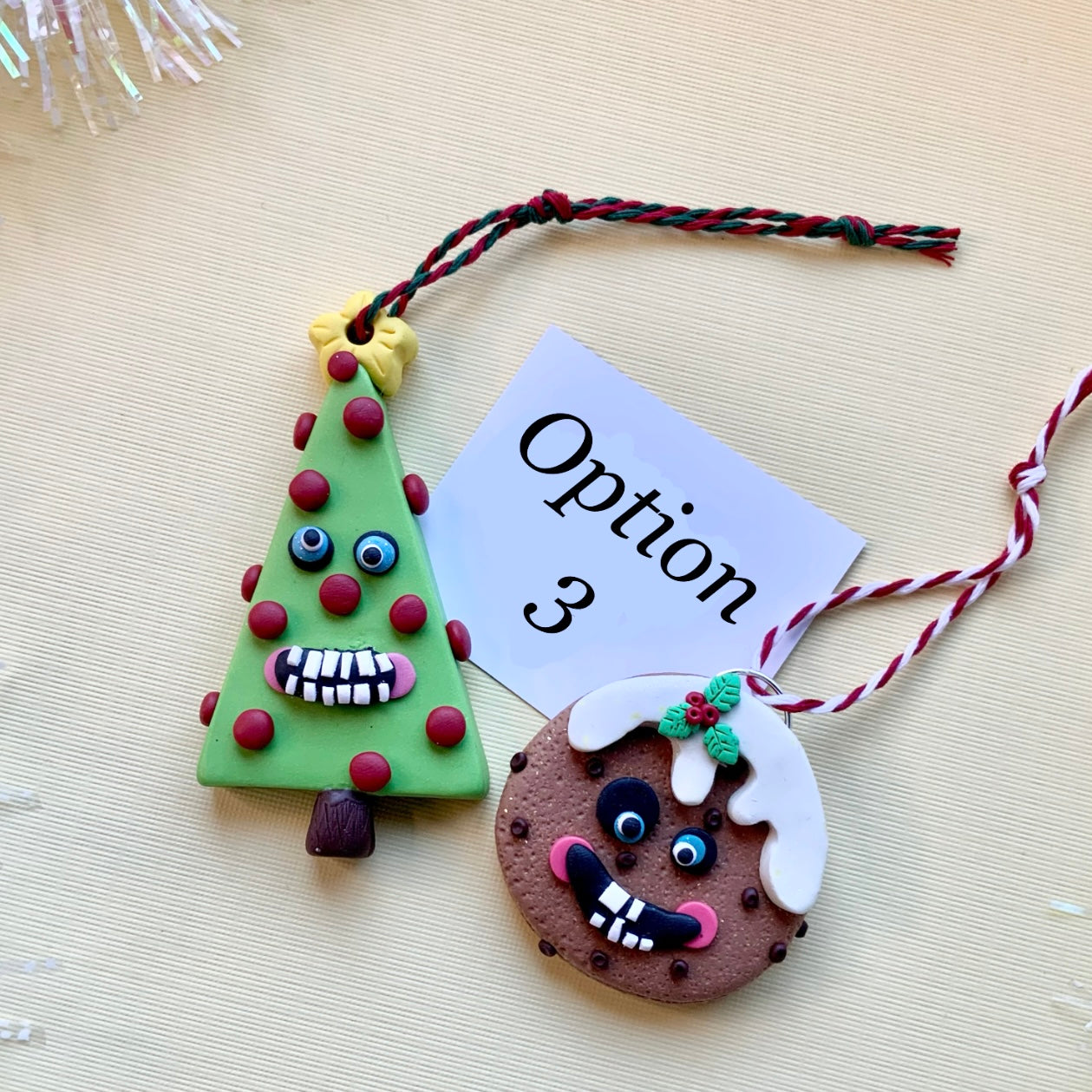 Handmade Christmas Decorations: The Christmas Creeps (Set of 2)