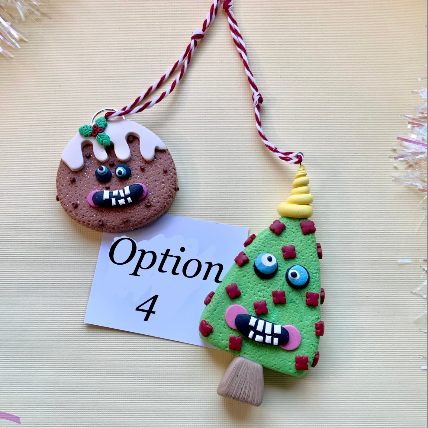 Handmade Christmas Decorations: The Christmas Creeps (Set of 2)