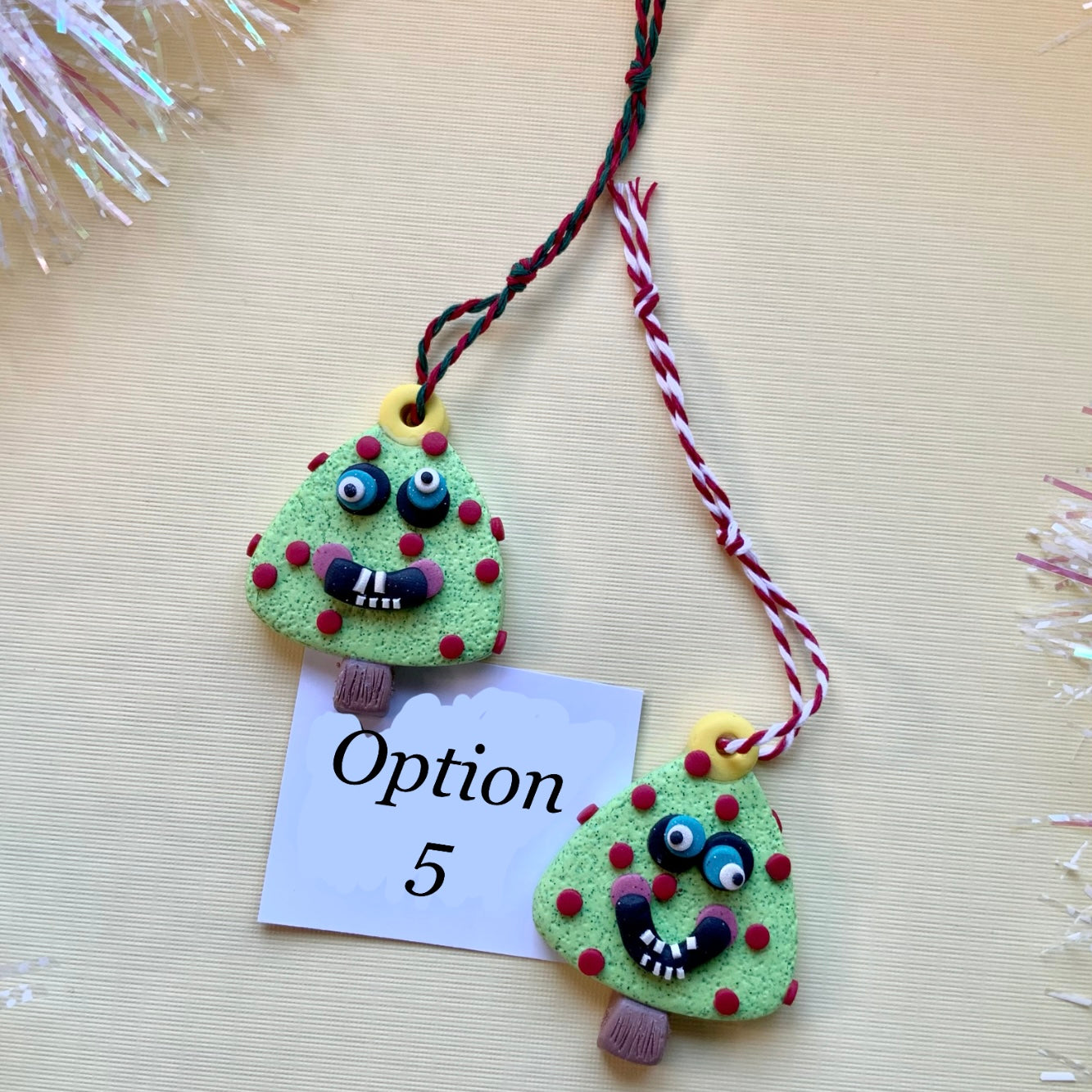 Handmade Christmas Decorations: The Christmas Creeps (Set of 2)