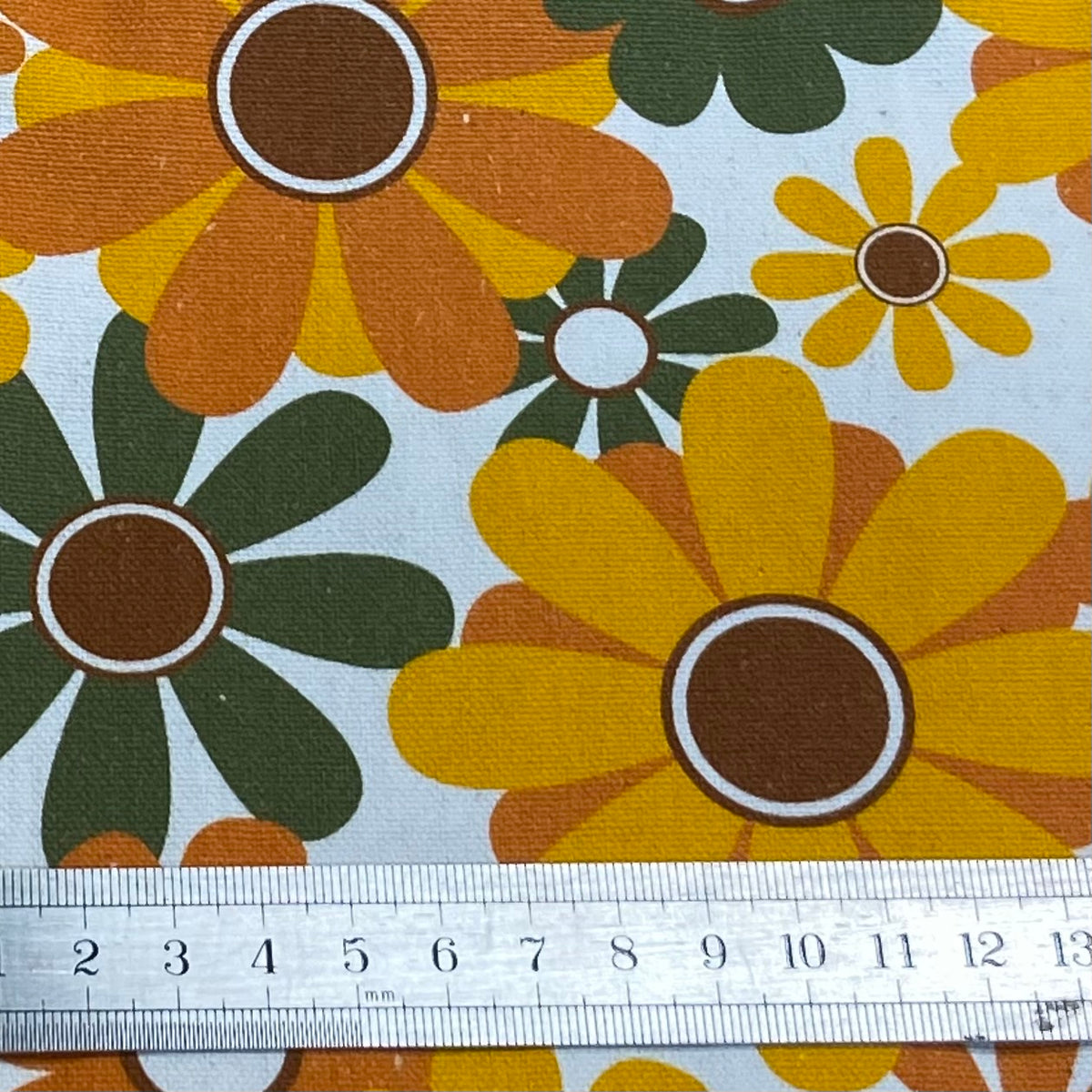 Retro Two-Tone Zipper Pouch - Flower Power - Green