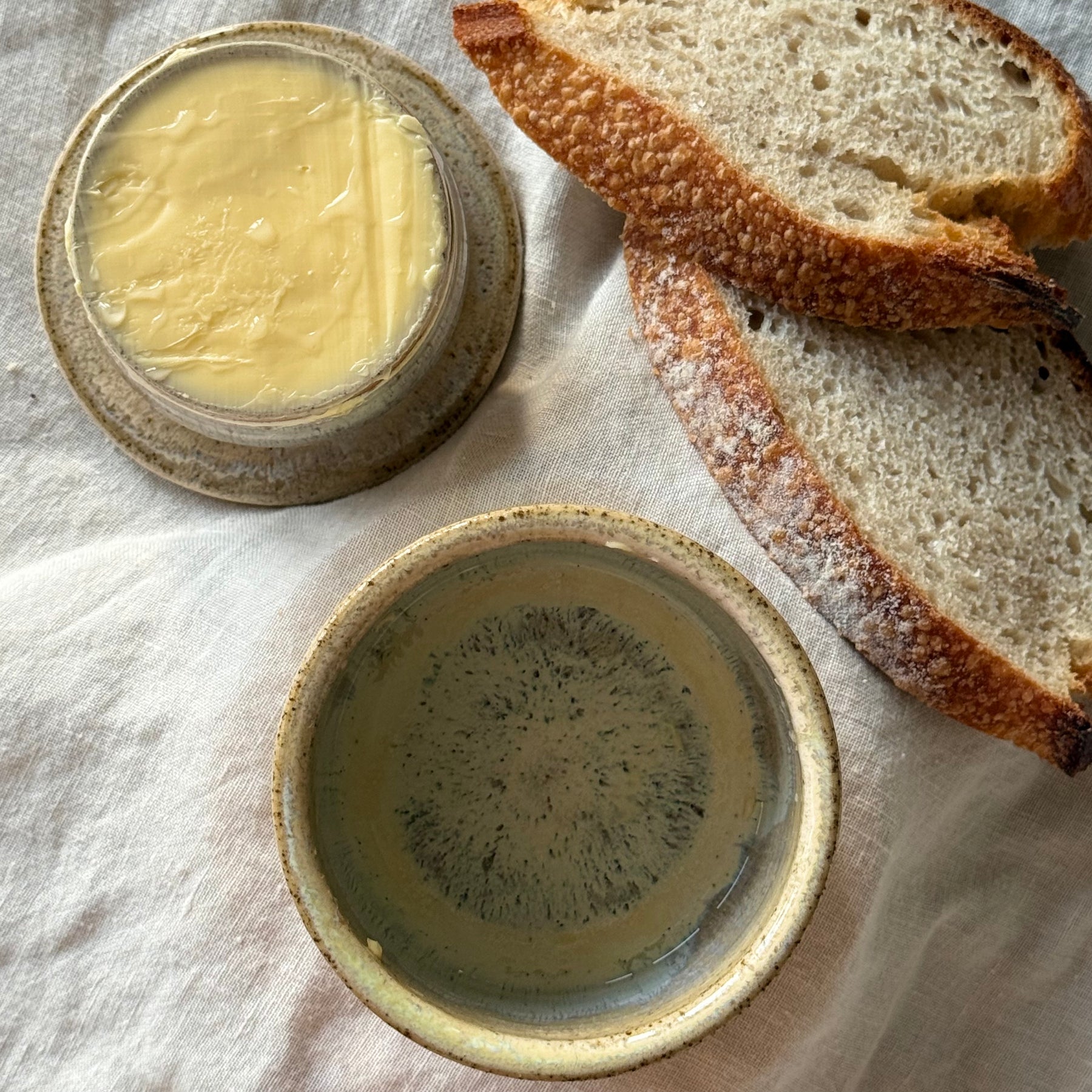 French Butter Keeper with Wooden Knife | Wheel Thrown Ceramic