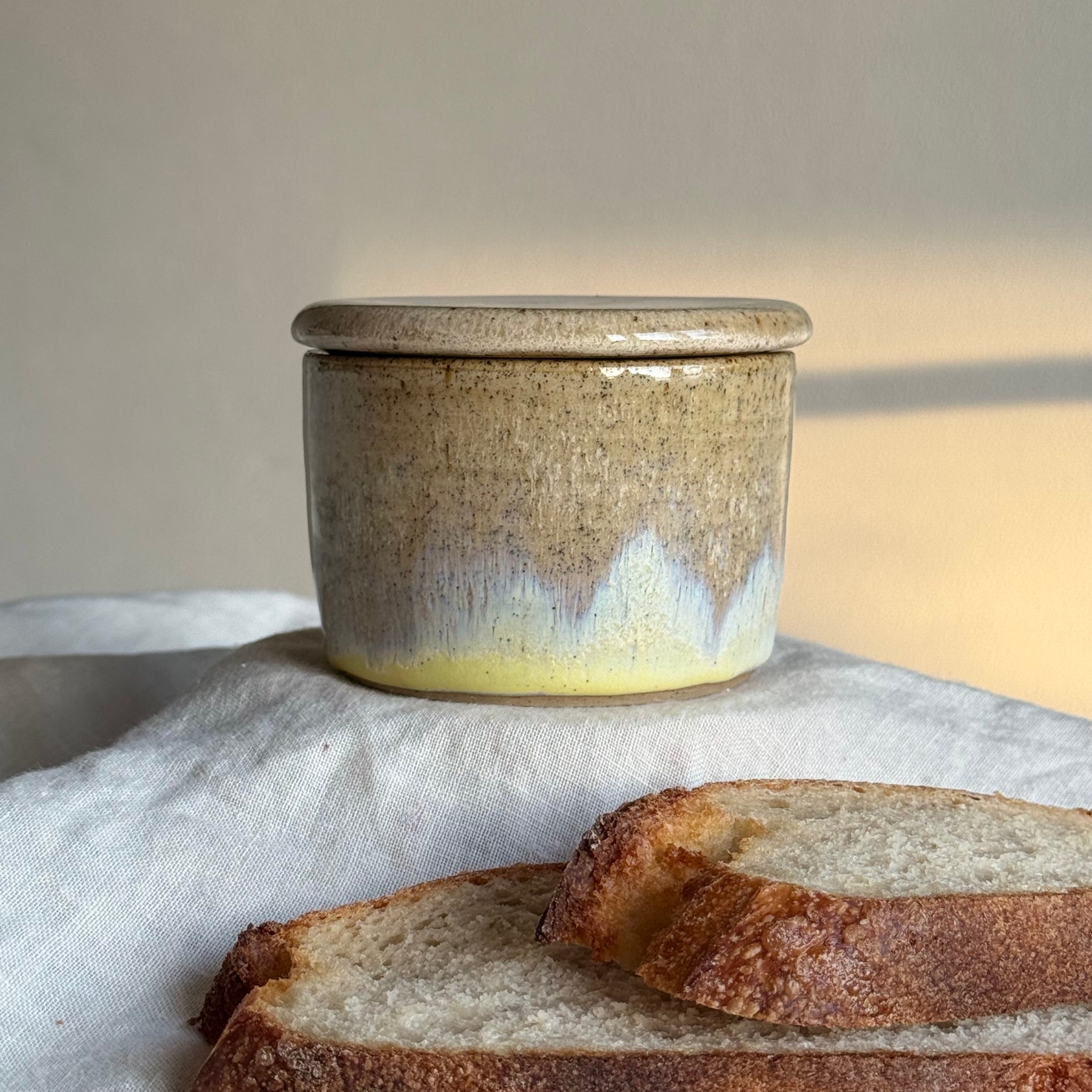 French Butter Keeper with Wooden Knife | Wheel Thrown Ceramic