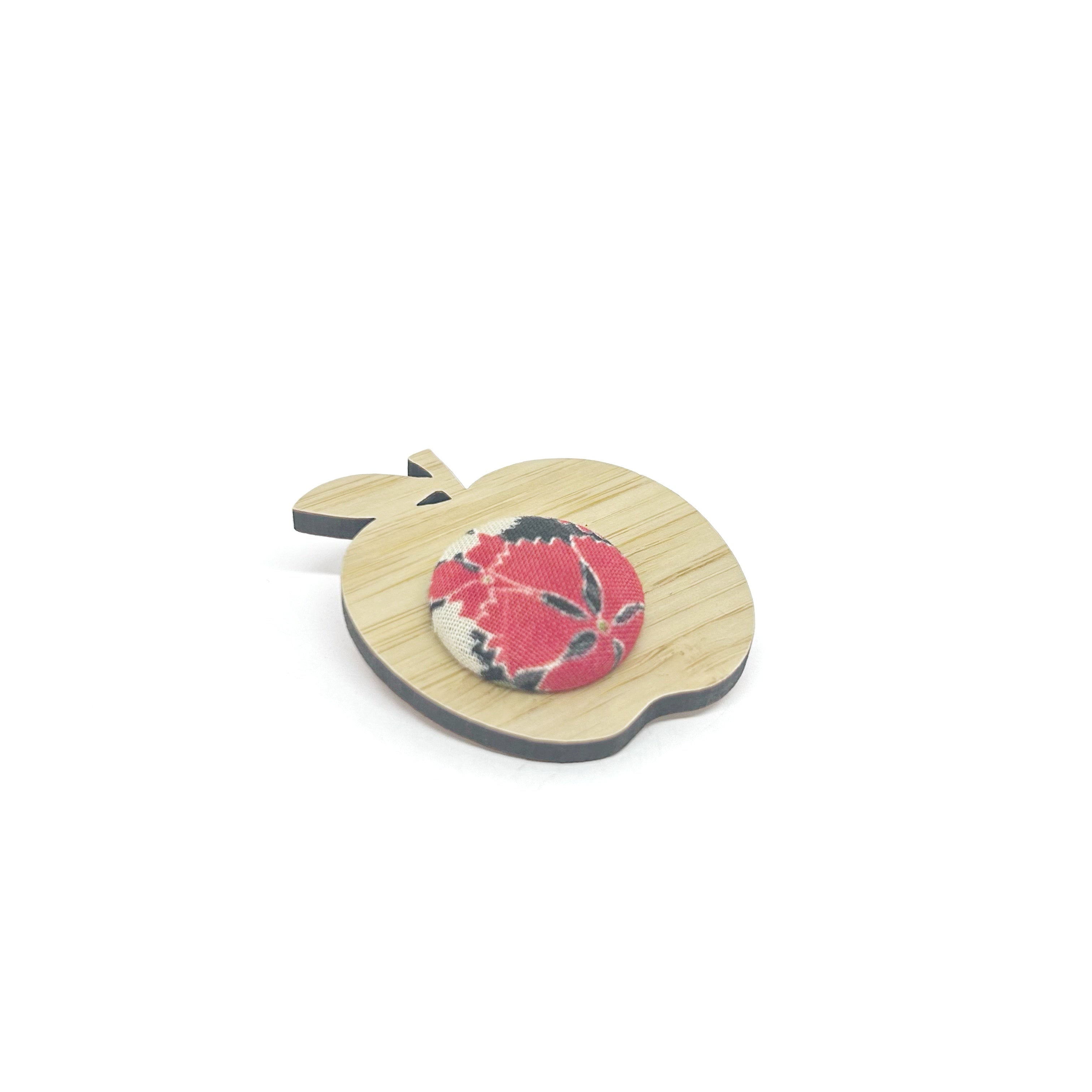 Apple for the Teacher Brooch - Red Florals