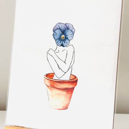 Art Print - Viola Girl Lavender Sky