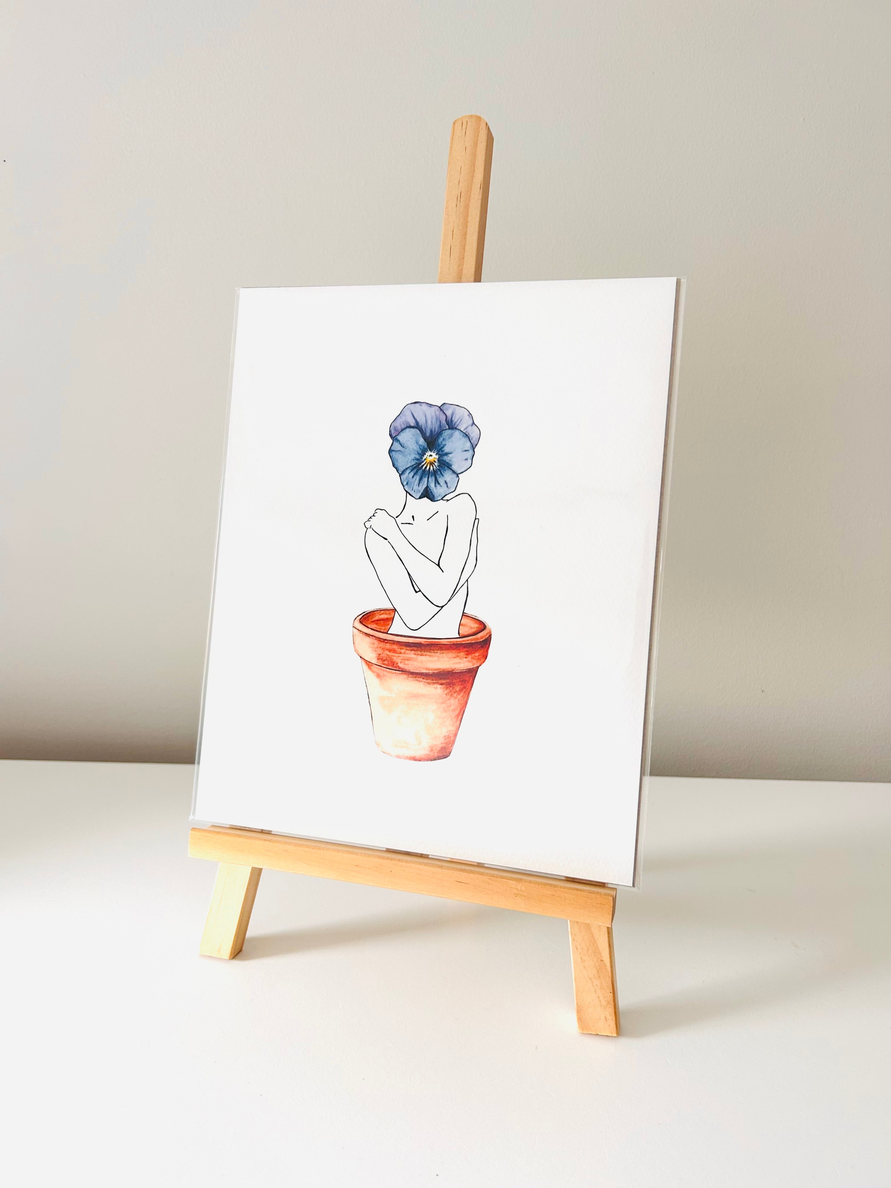 Art Print - Viola Girl Lavender Sky