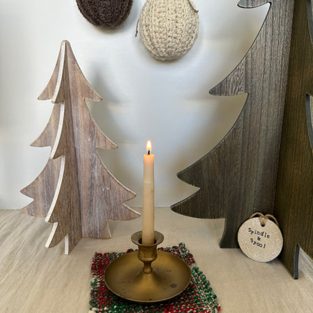 Hand Spun and Hand Woven Christmas Candle Mats