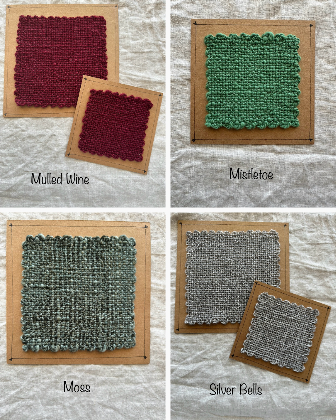 Hand Spun and Hand Woven Christmas Candle Mats