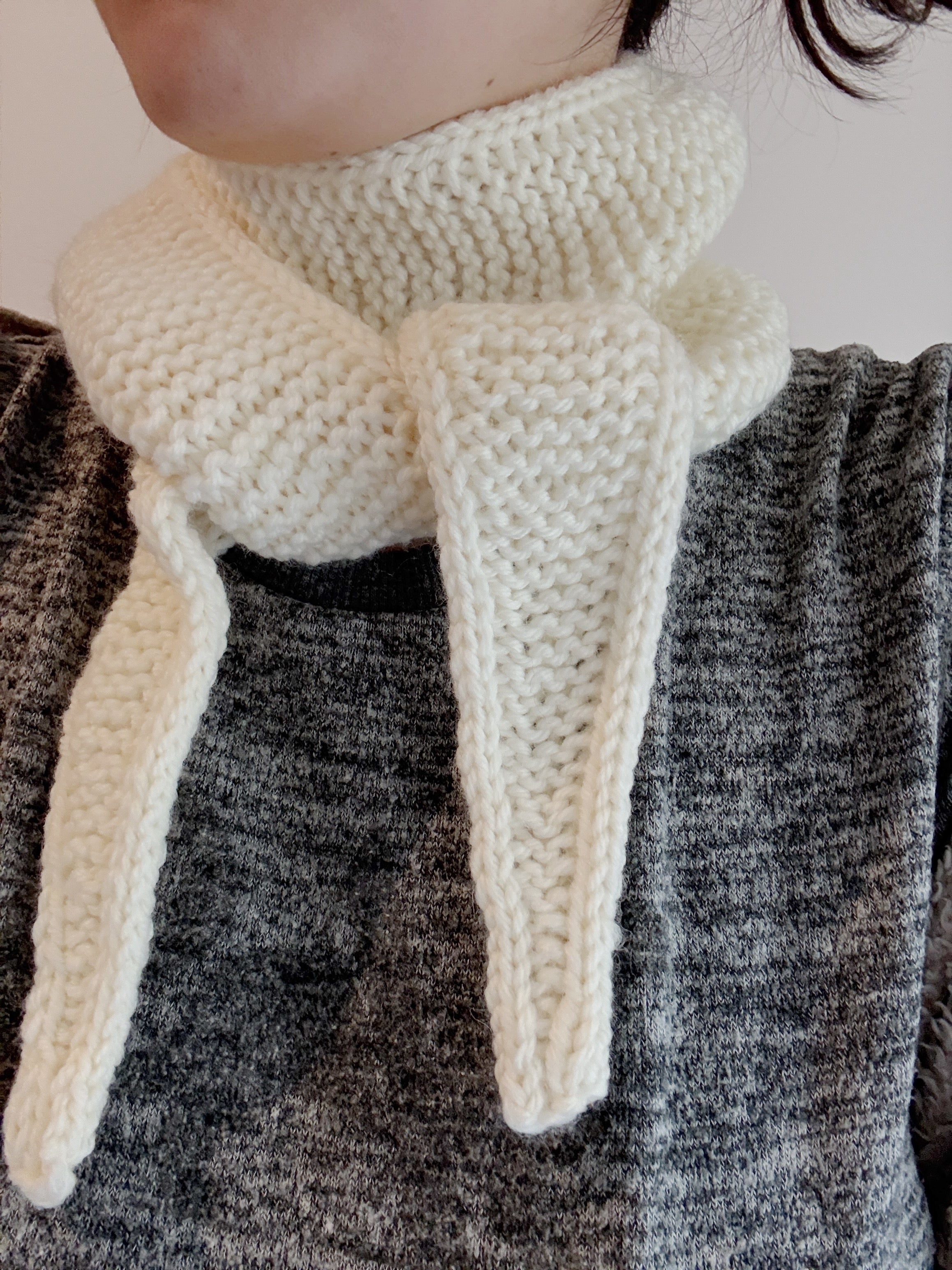 Knitted sophie scarf in cream