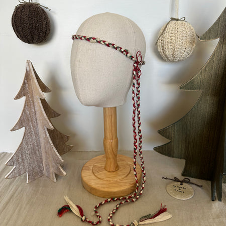 Handmade Natural Fibre Christmas Plaited Headbands