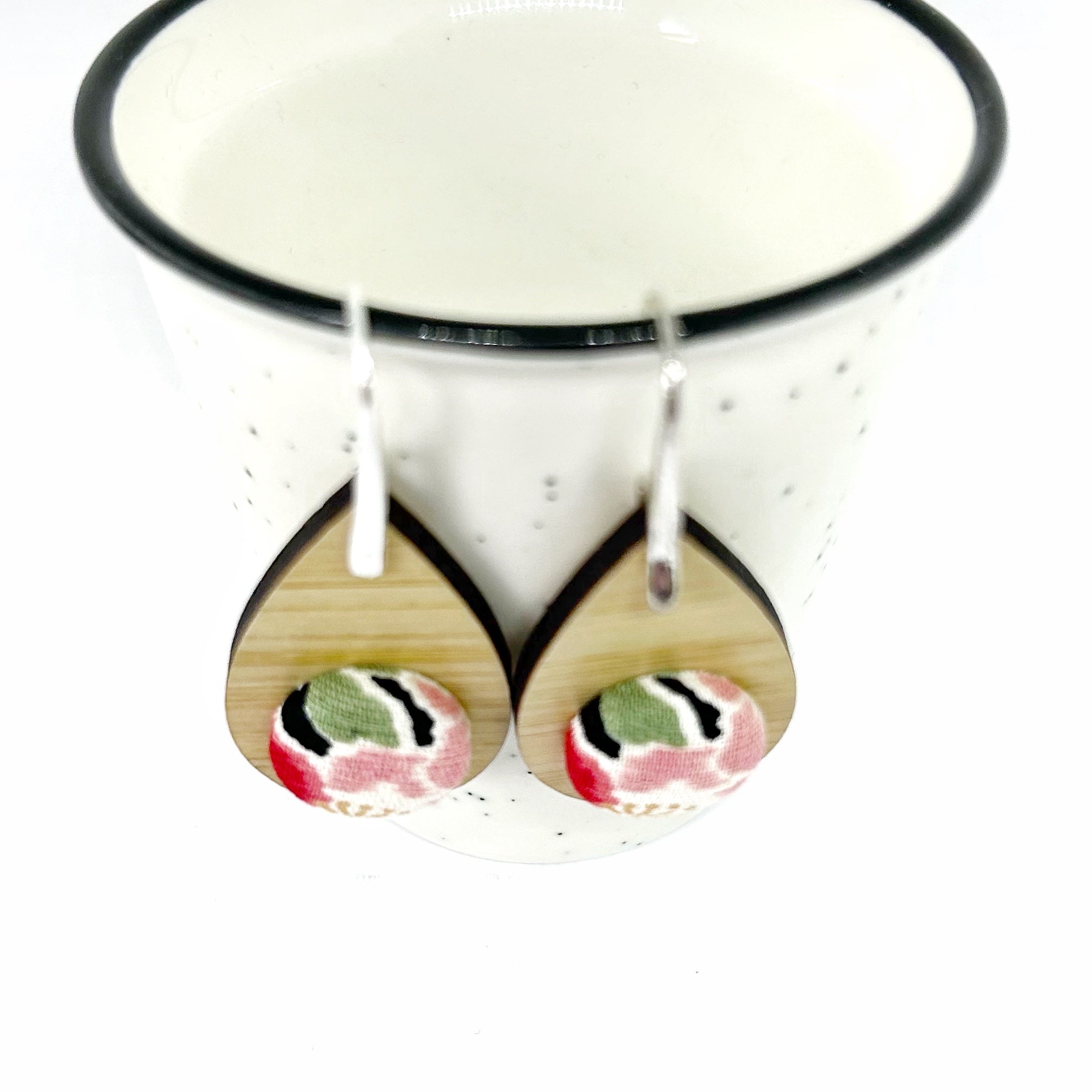 Kimono XL Tear Drop Earrings - Pinky Red