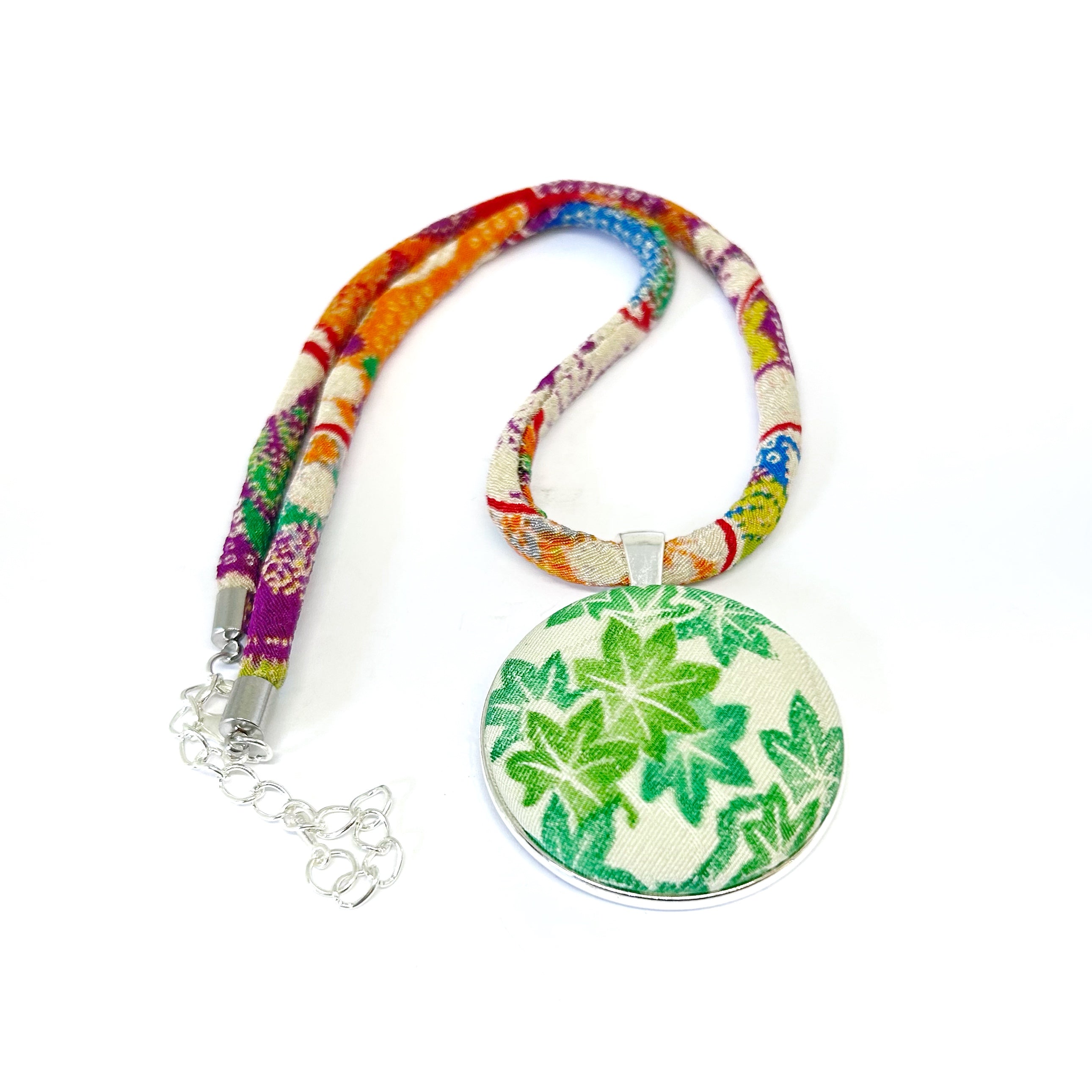 Kimono Pendant Necklace - Green Maple