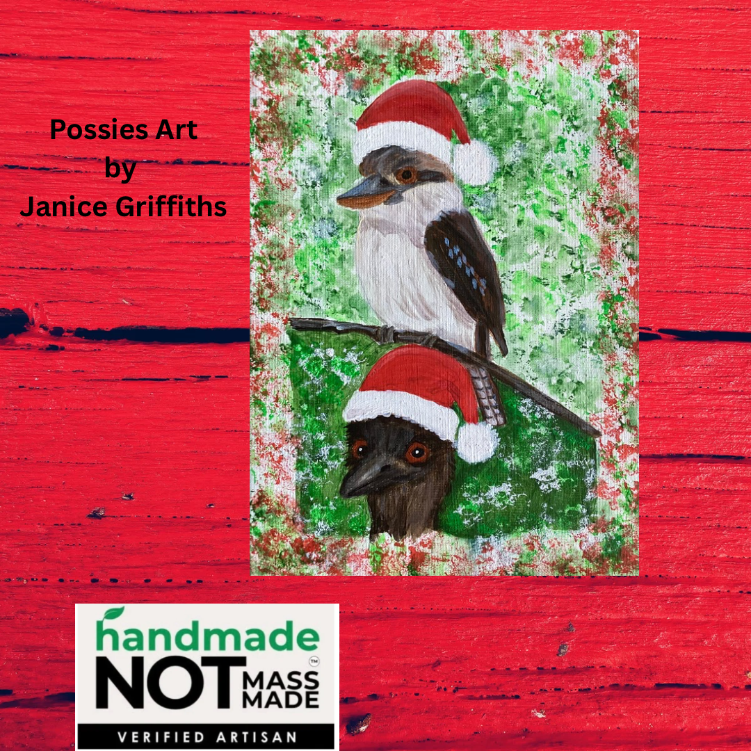 Australian animals wearing christmas hats