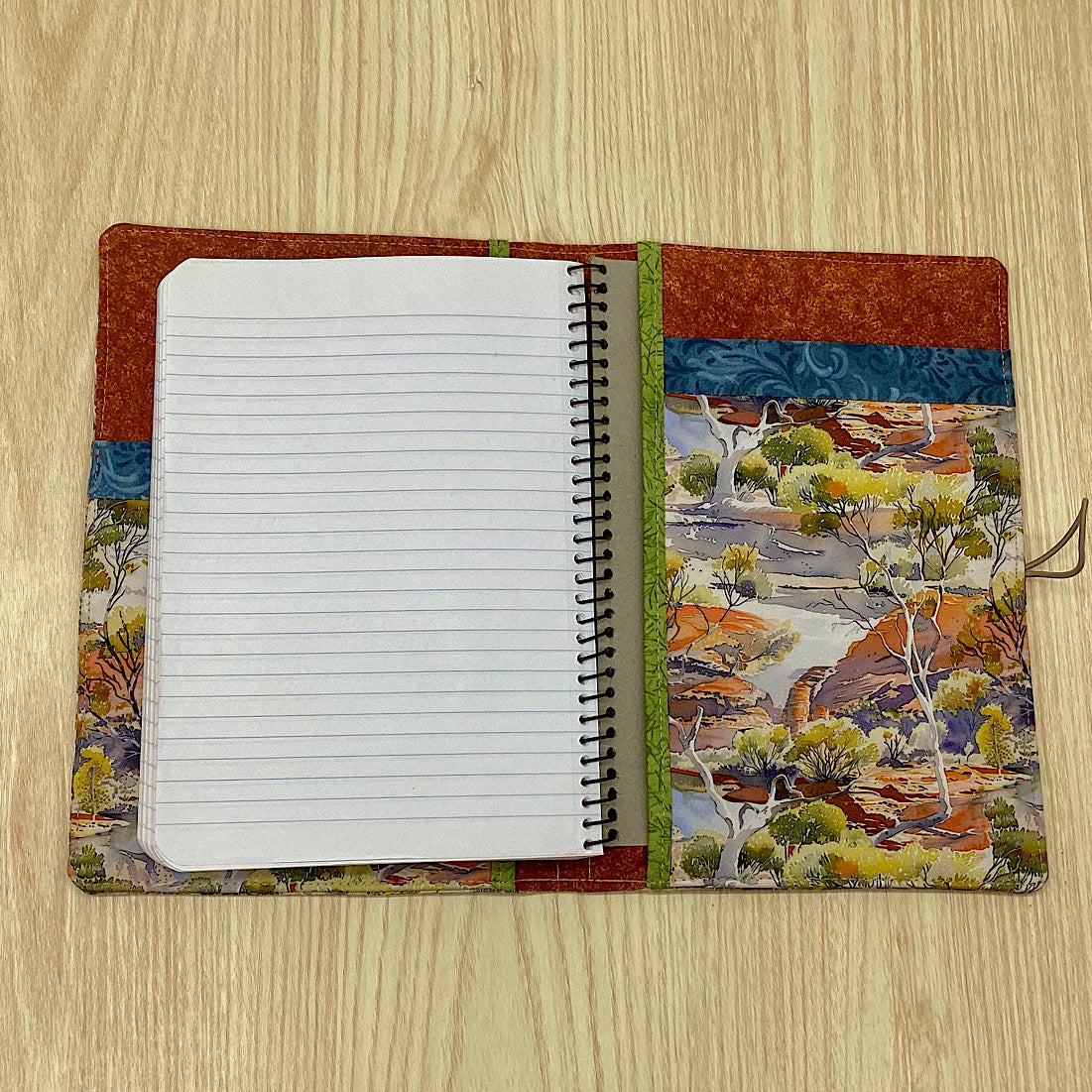 Outback Australia refillable A5 fabric notebook cover gift set - Incl. book and pen.