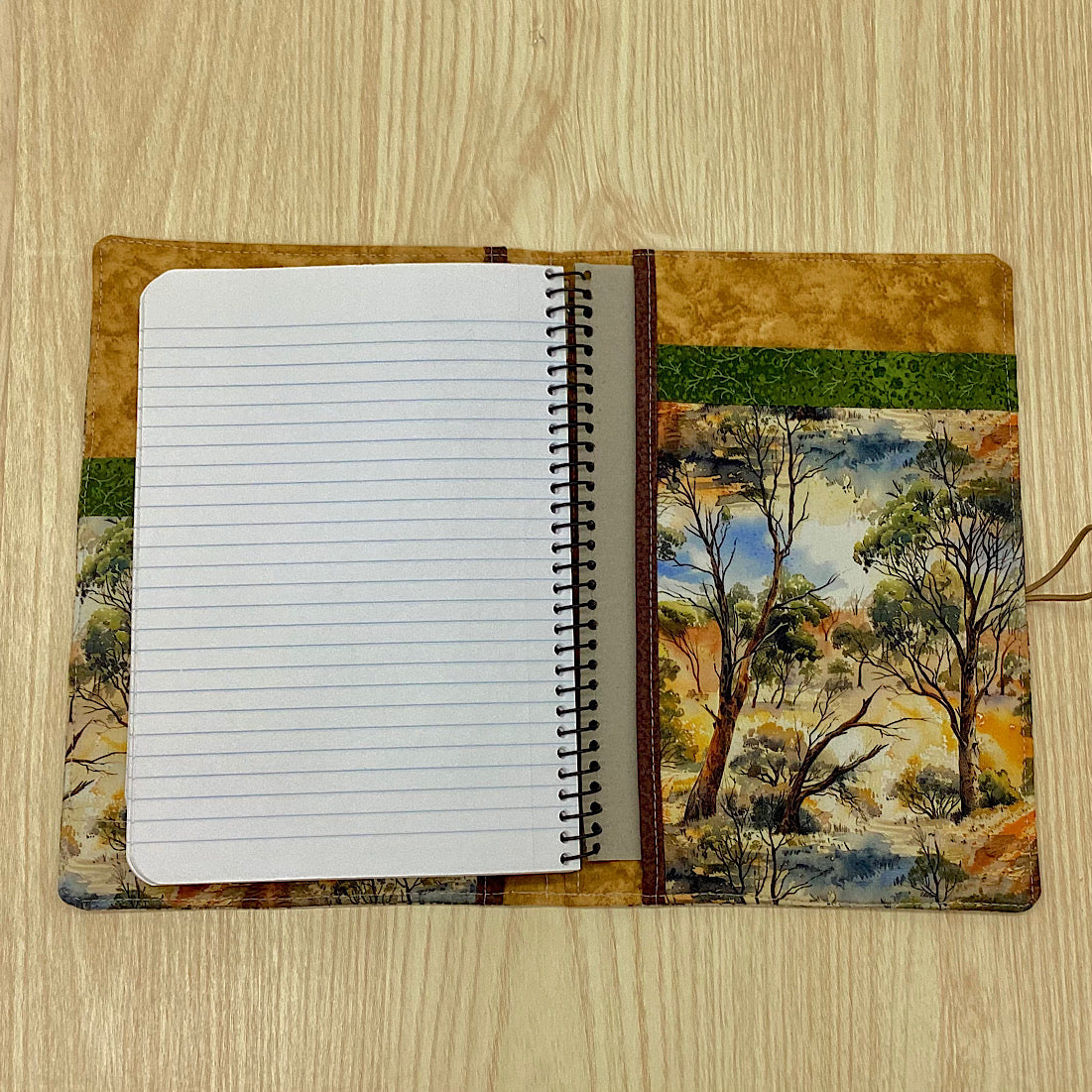 Outback Australia refillable A5 fabric notebook cover gift set - Incl. book and pen.