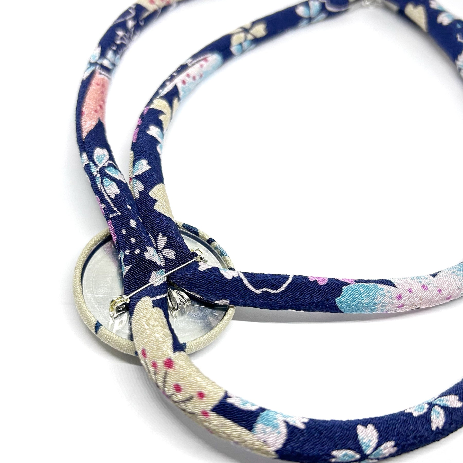 Kimono Cord Necklace - Blue Blossom