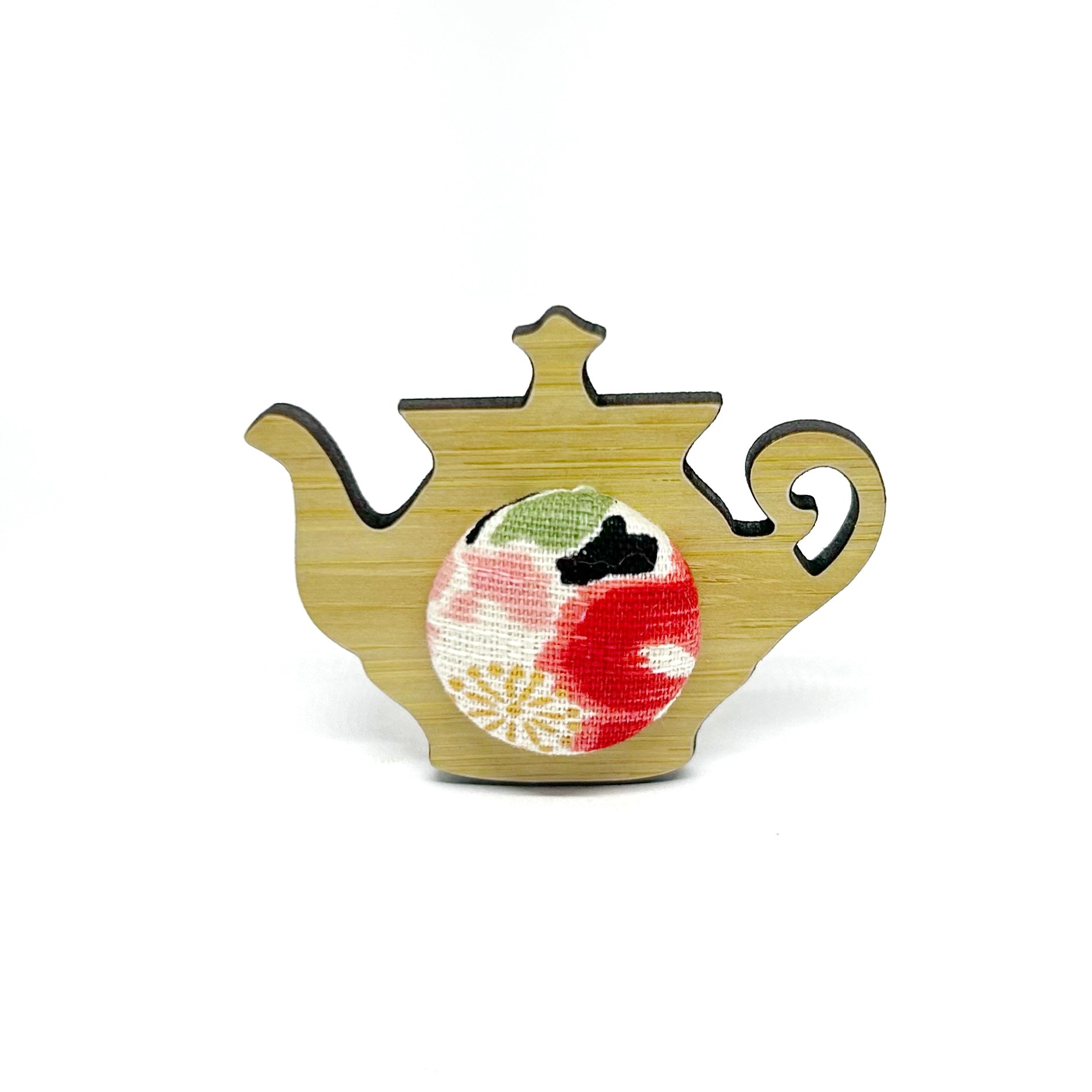 Anyone for a Cuppa Brooch - Pinky Red