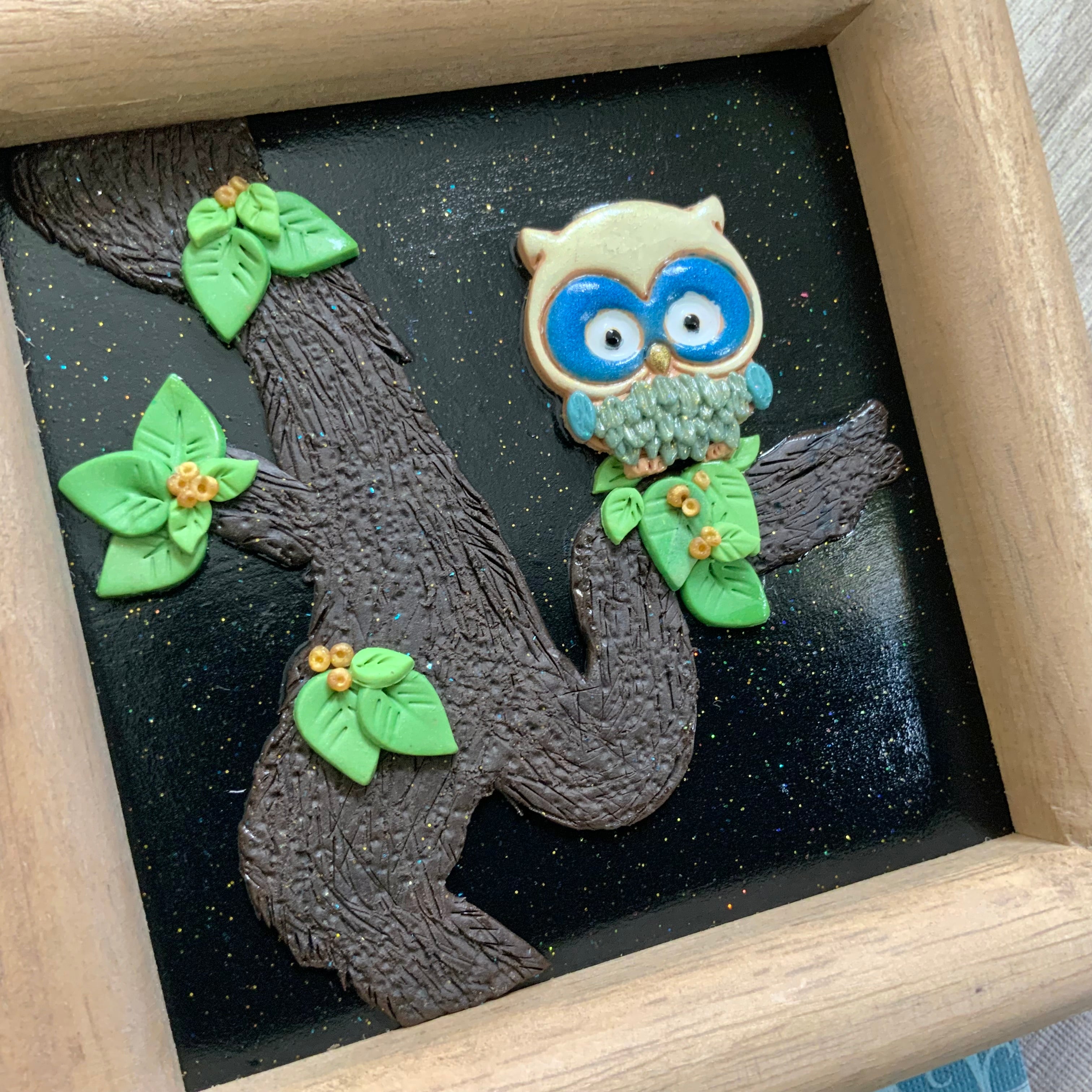 Little Worlds by Fat Cat Originals: PROFESSOR HOOTABELLE NIGHTBERRY Mini Artwork.