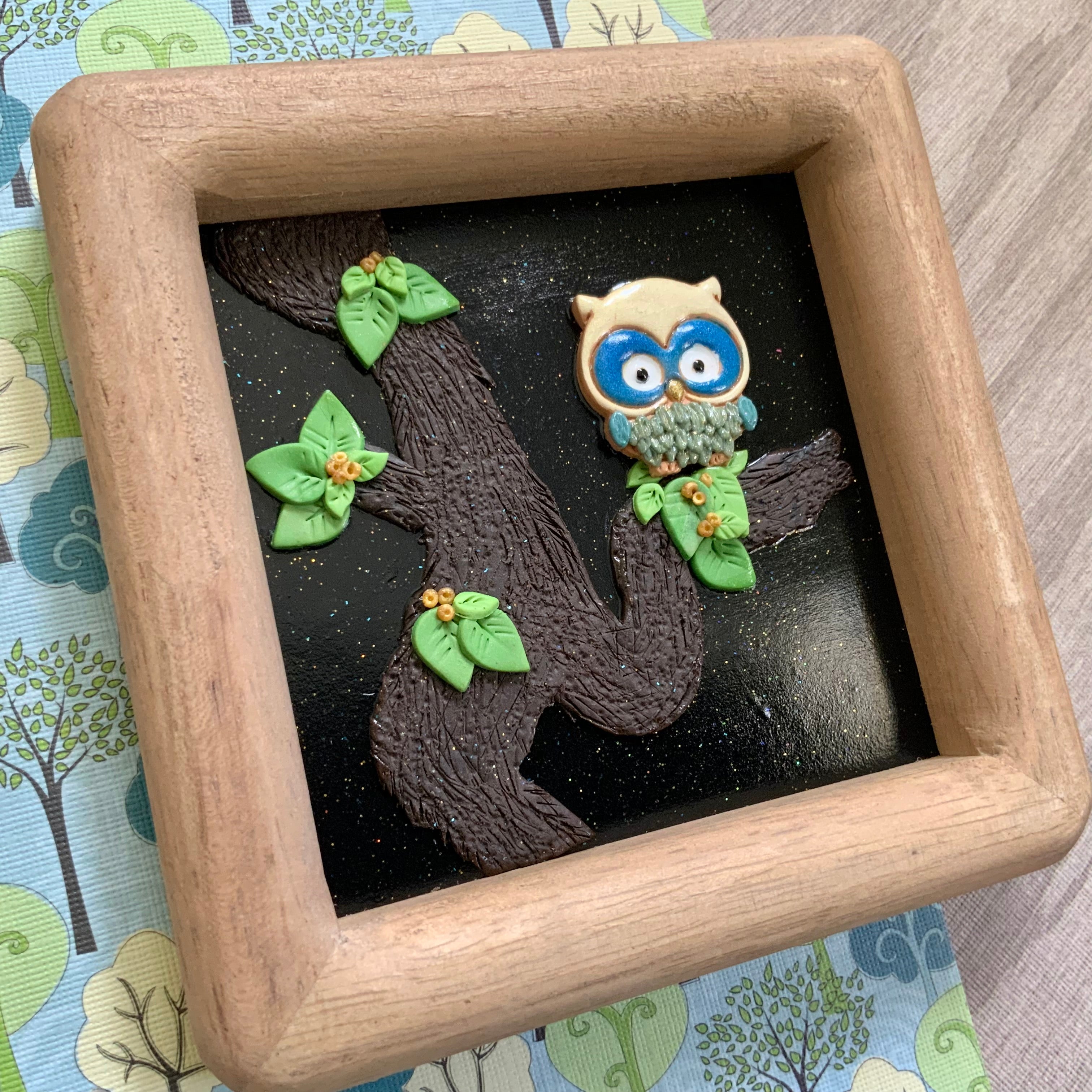 Little Worlds by Fat Cat Originals: PROFESSOR HOOTABELLE NIGHTBERRY Mini Artwork.