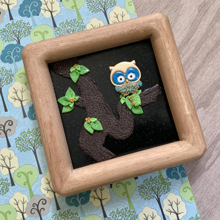 Little Worlds by Fat Cat Originals: PROFESSOR HOOTABELLE NIGHTBERRY Mini Artwork.