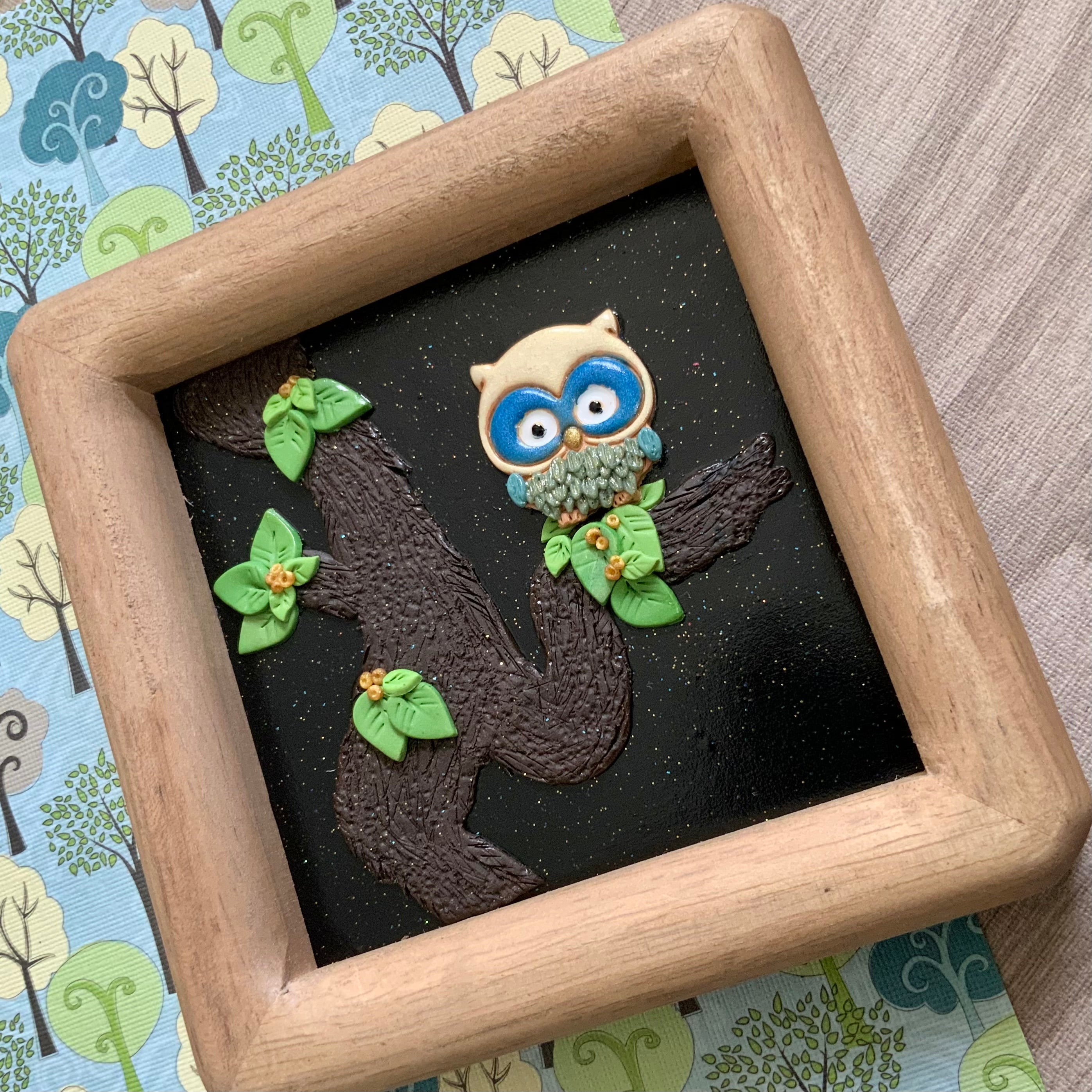 Little Worlds by Fat Cat Originals: PROFESSOR HOOTABELLE NIGHTBERRY Mini Artwork.