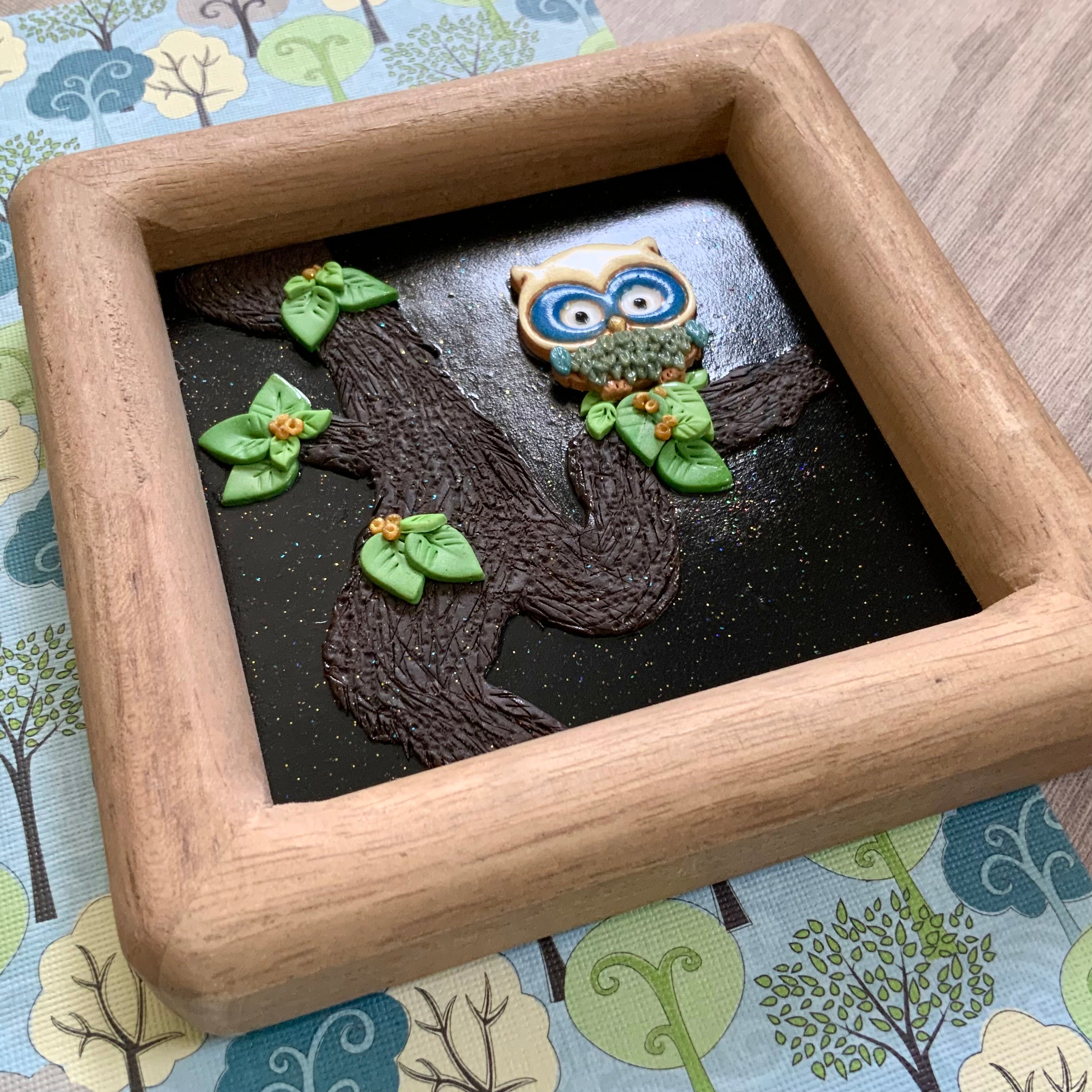 Little Worlds by Fat Cat Originals: PROFESSOR HOOTABELLE NIGHTBERRY Mini Artwork.