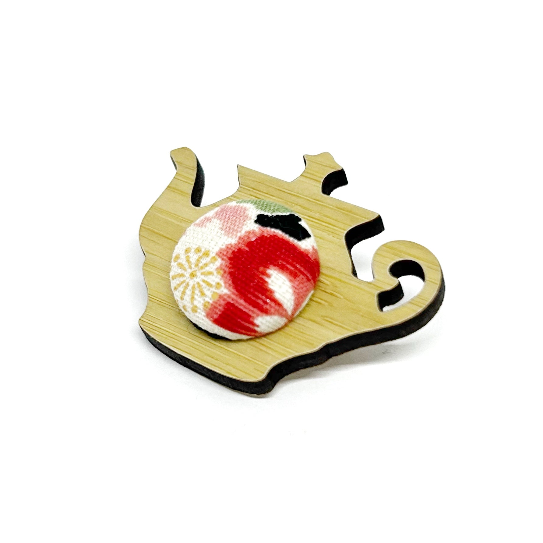 Anyone for a Cuppa Brooch - Pinky Red