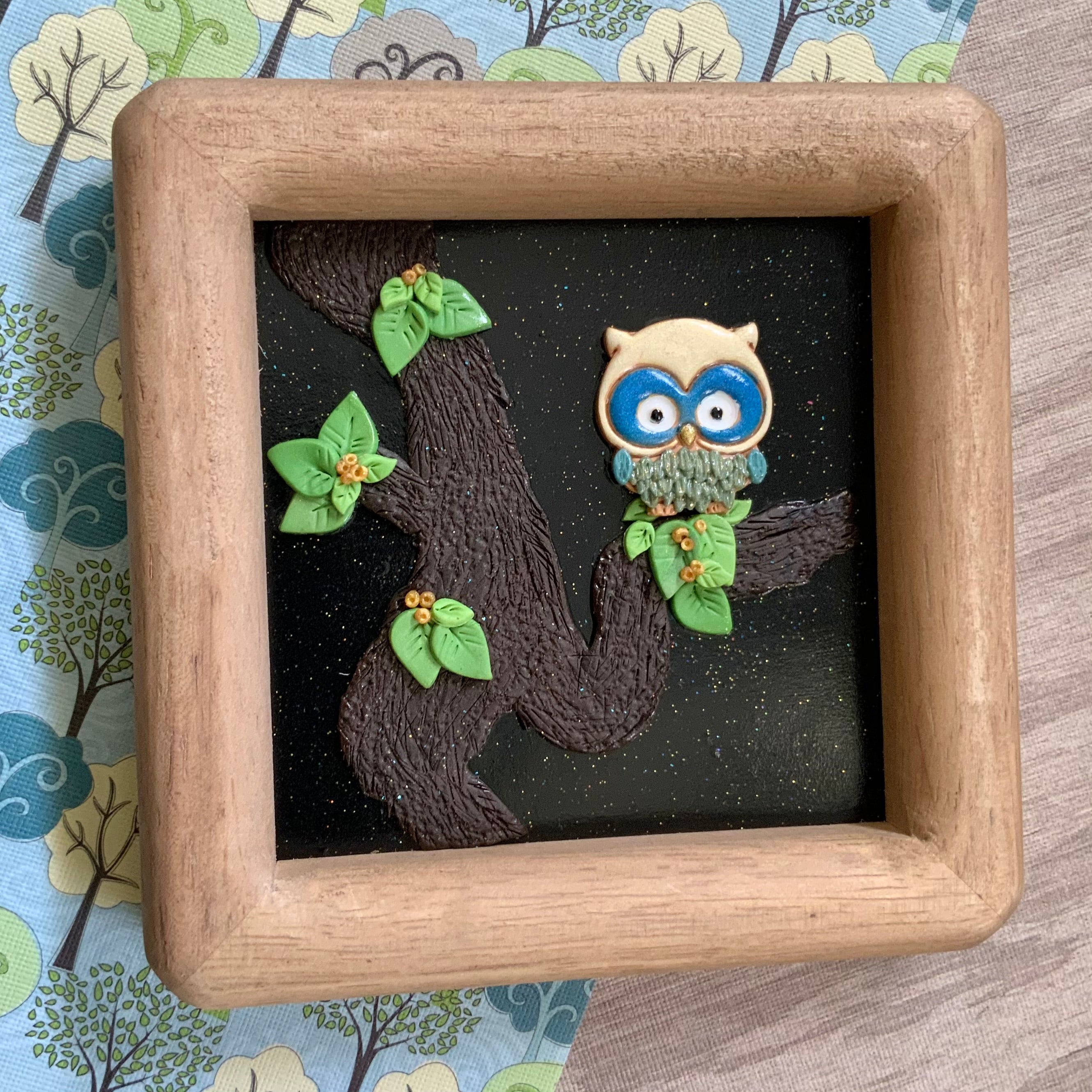 Little Worlds by Fat Cat Originals: PROFESSOR HOOTABELLE NIGHTBERRY Mini Artwork.