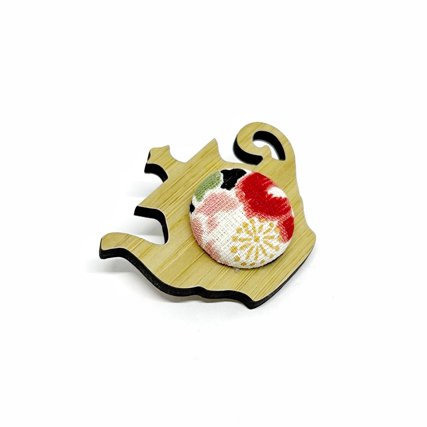 Anyone for a Cuppa Brooch - Pinky Red