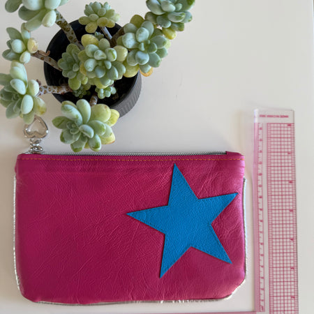 Leather pouch ‘Blue star’