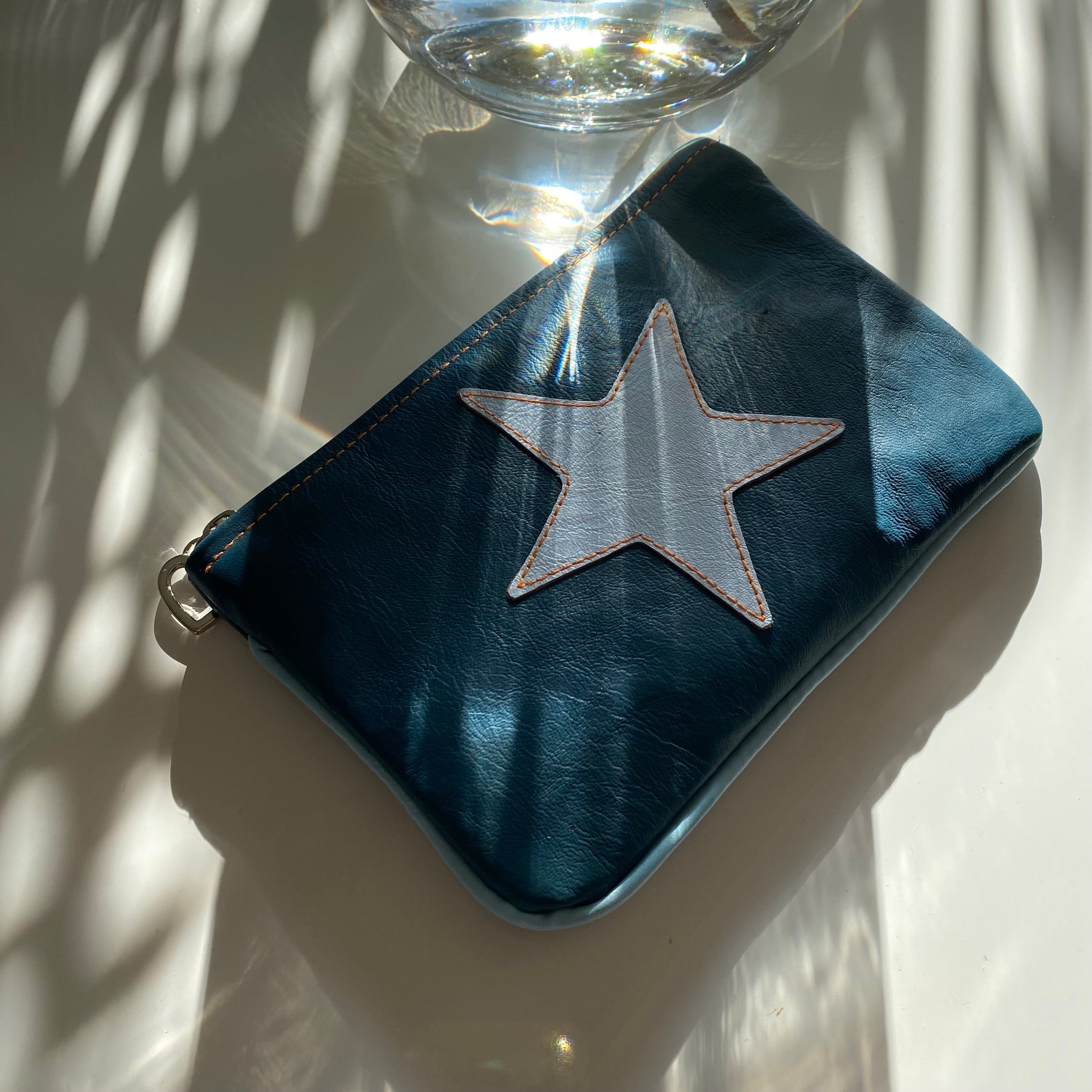 Leather makeup bag / pouch