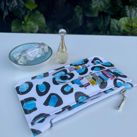 Purse Pal Wallet & Key Fob - Ice Leopard (Cloth Cuts)