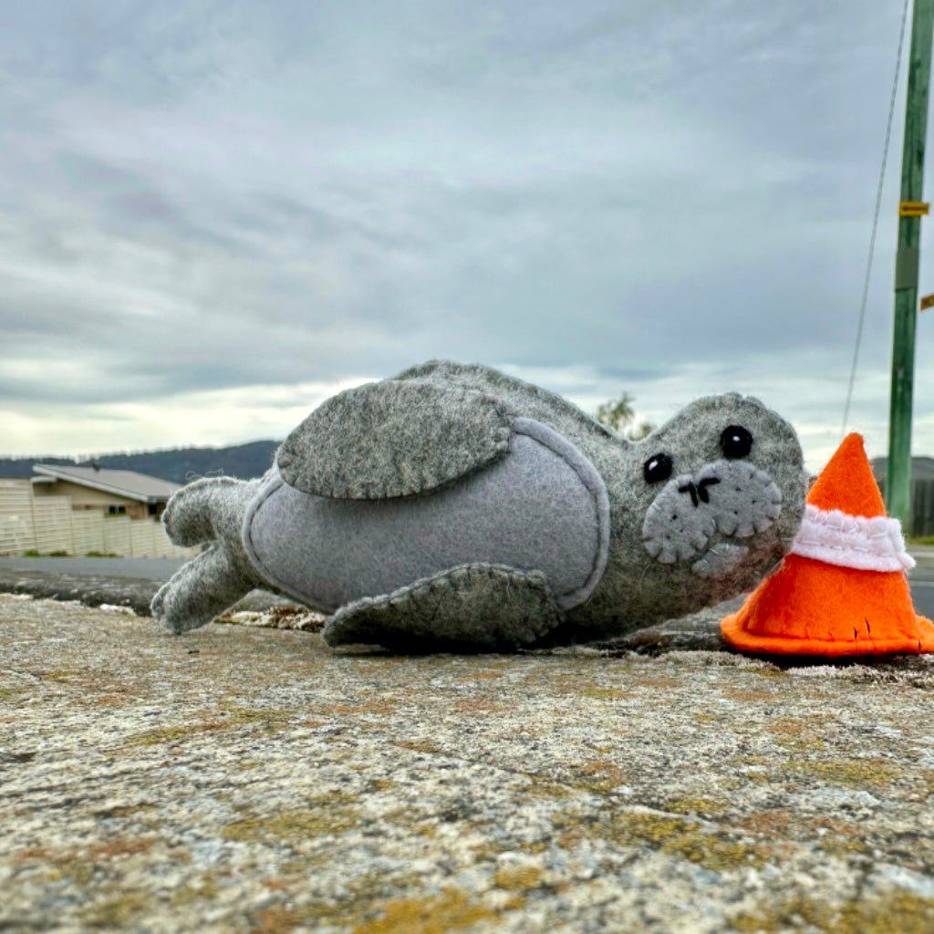 Neil the Seal soft toy with colouring book