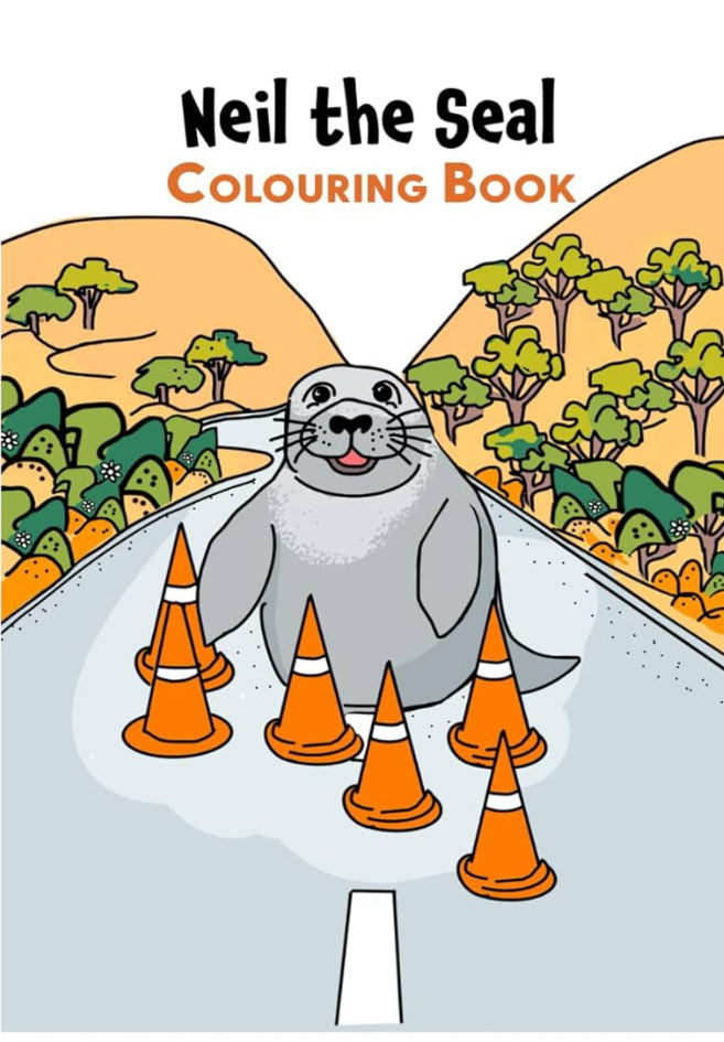 Neil the Seal soft toy with colouring book