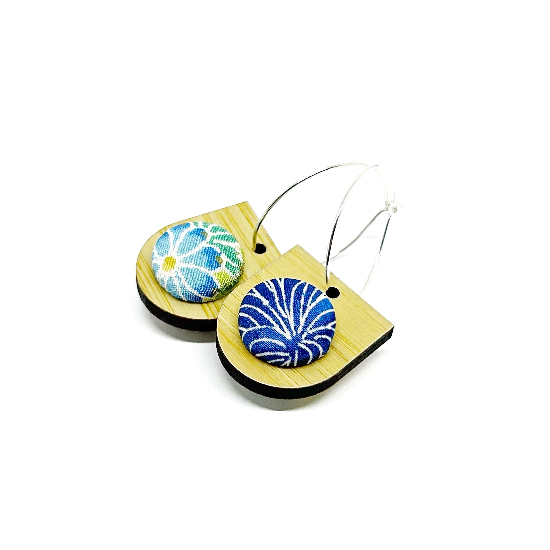 Double Sided Bamboo and Kimono Drops - Blue and Green