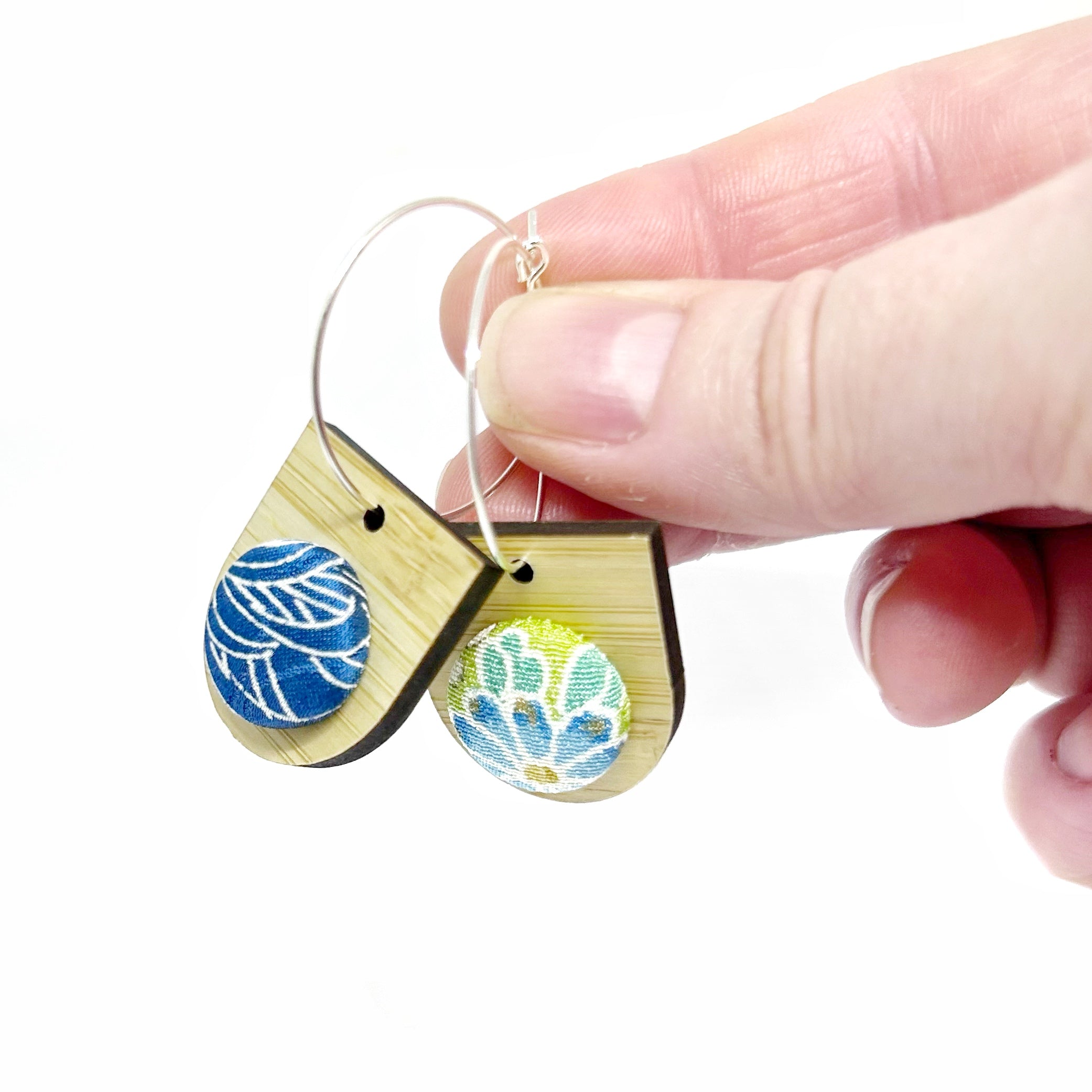 Double Sided Bamboo and Kimono Drops - Blue and Green