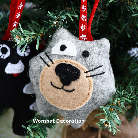 Wombat Christmas decoration made from  felt