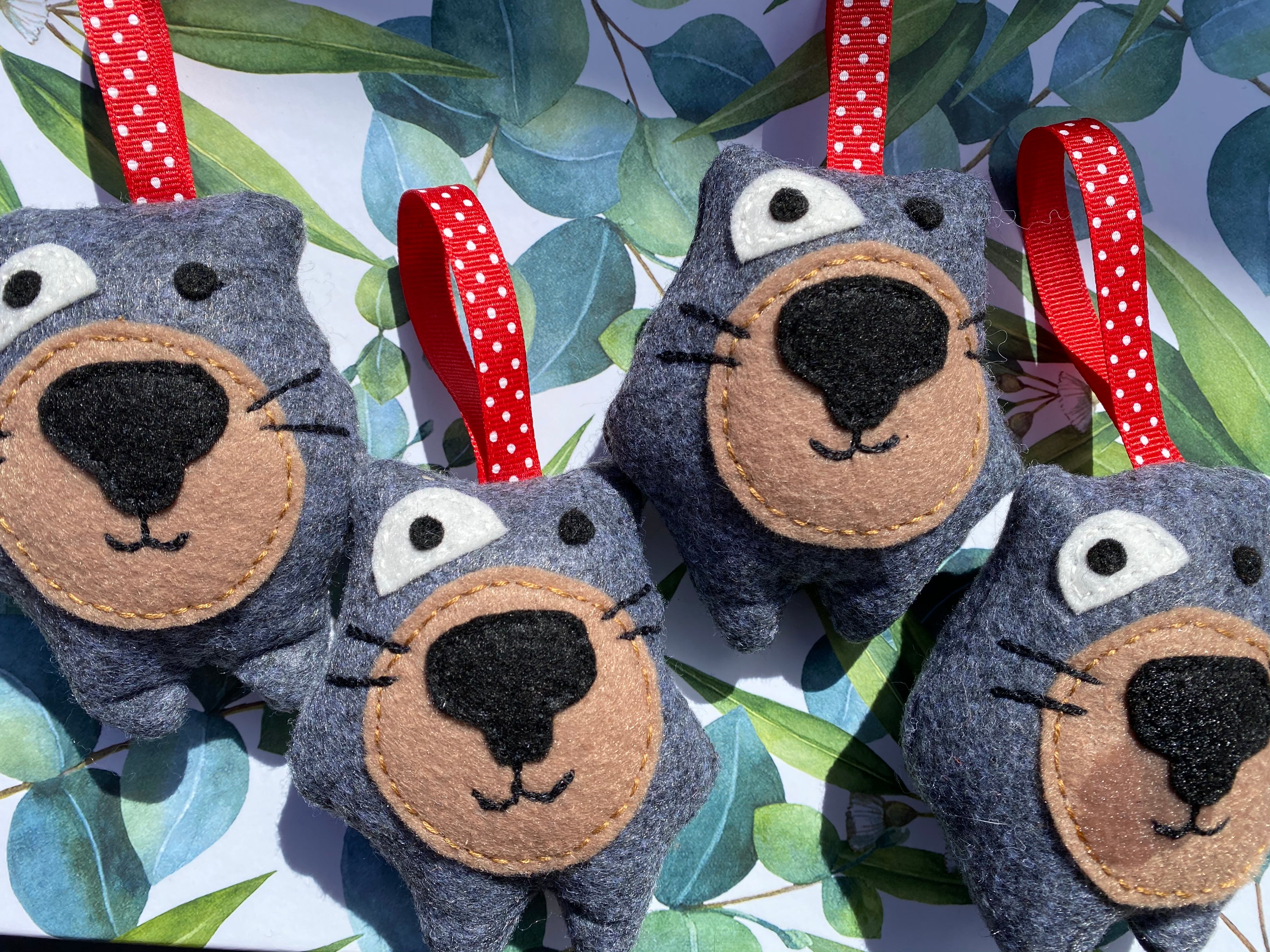 Wombat Christmas decoration made from  felt