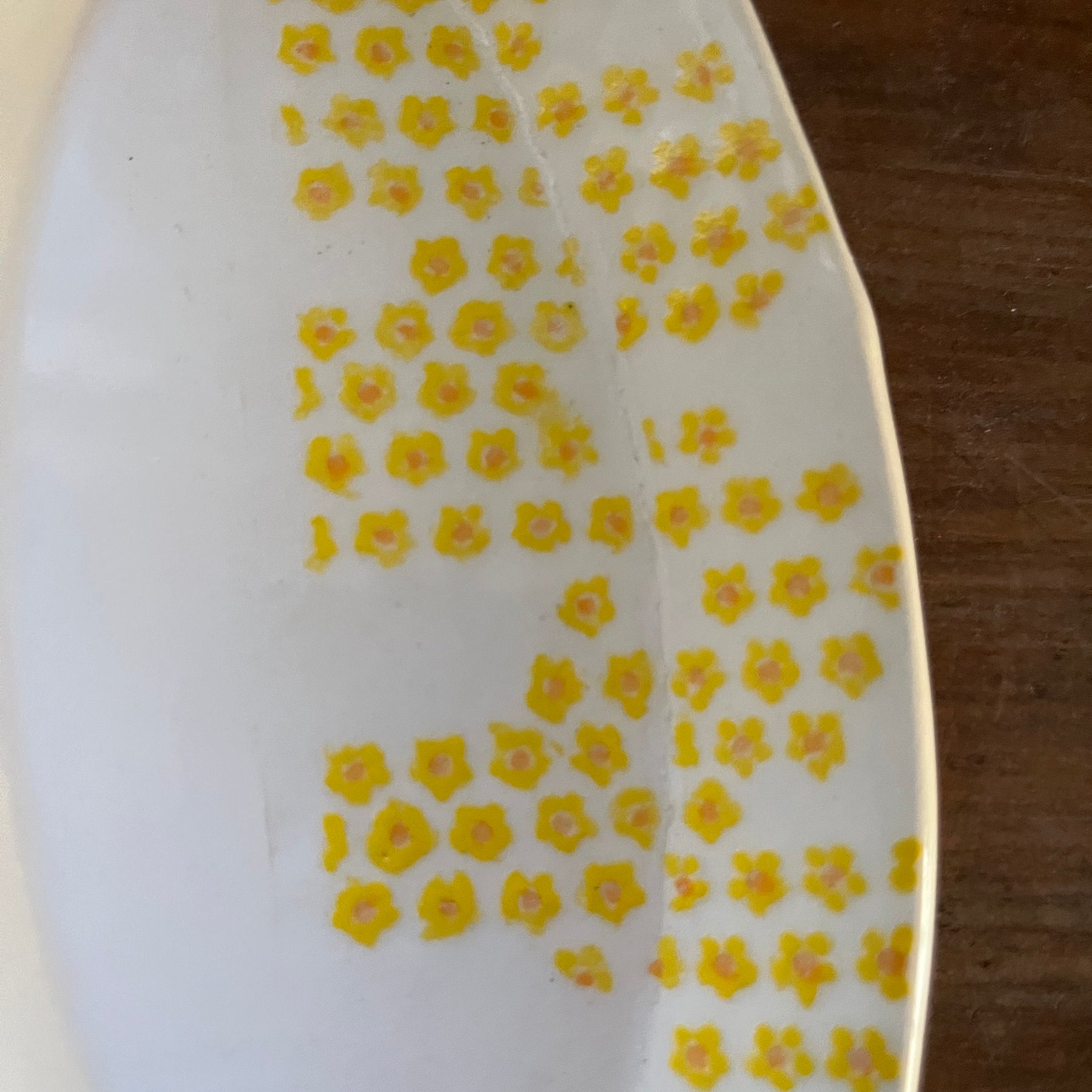 Pottery Oval Flower Dish